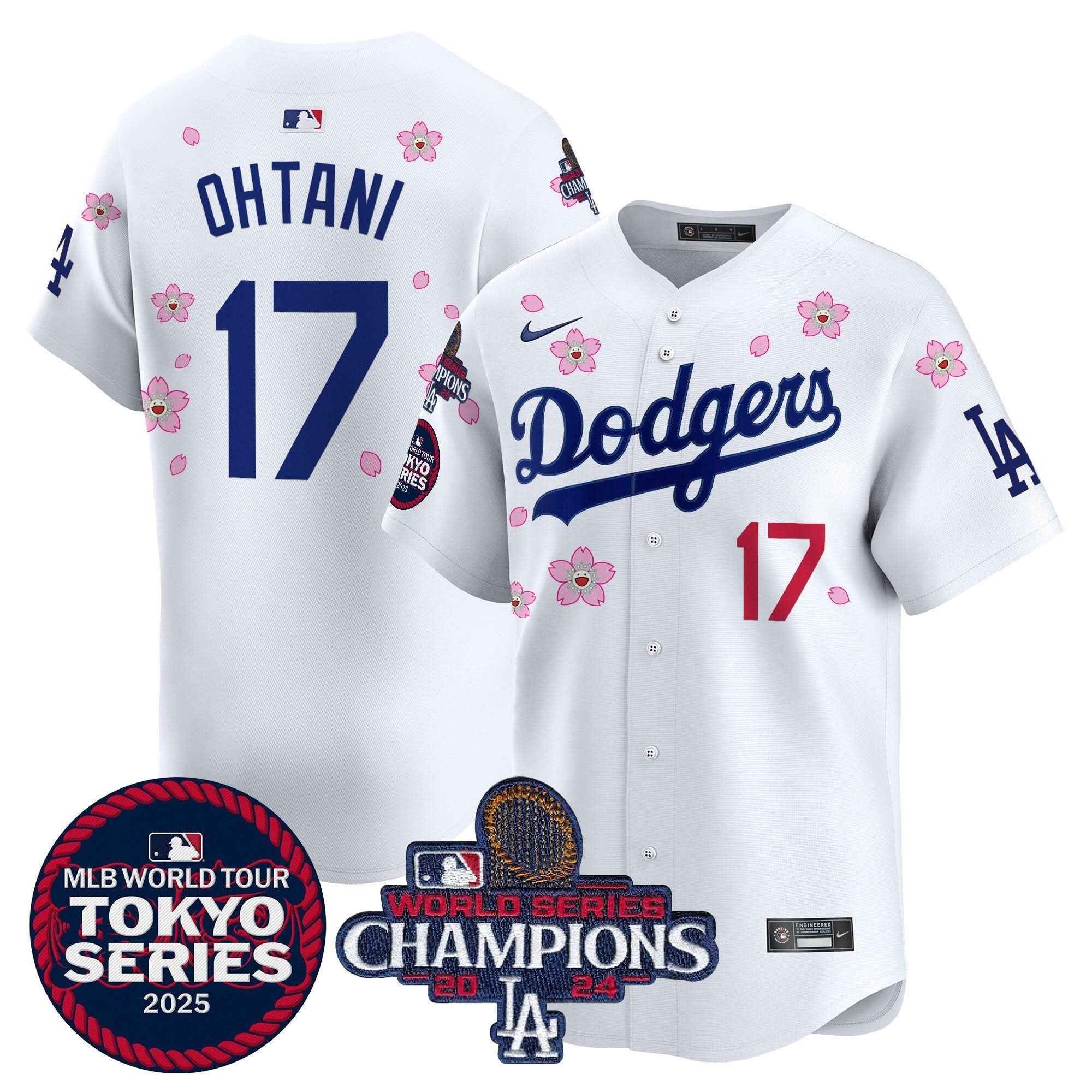 LAD Tokyo Series 2025 World Series Champions Patch Vapor Premier Limited Jersey - Stitched