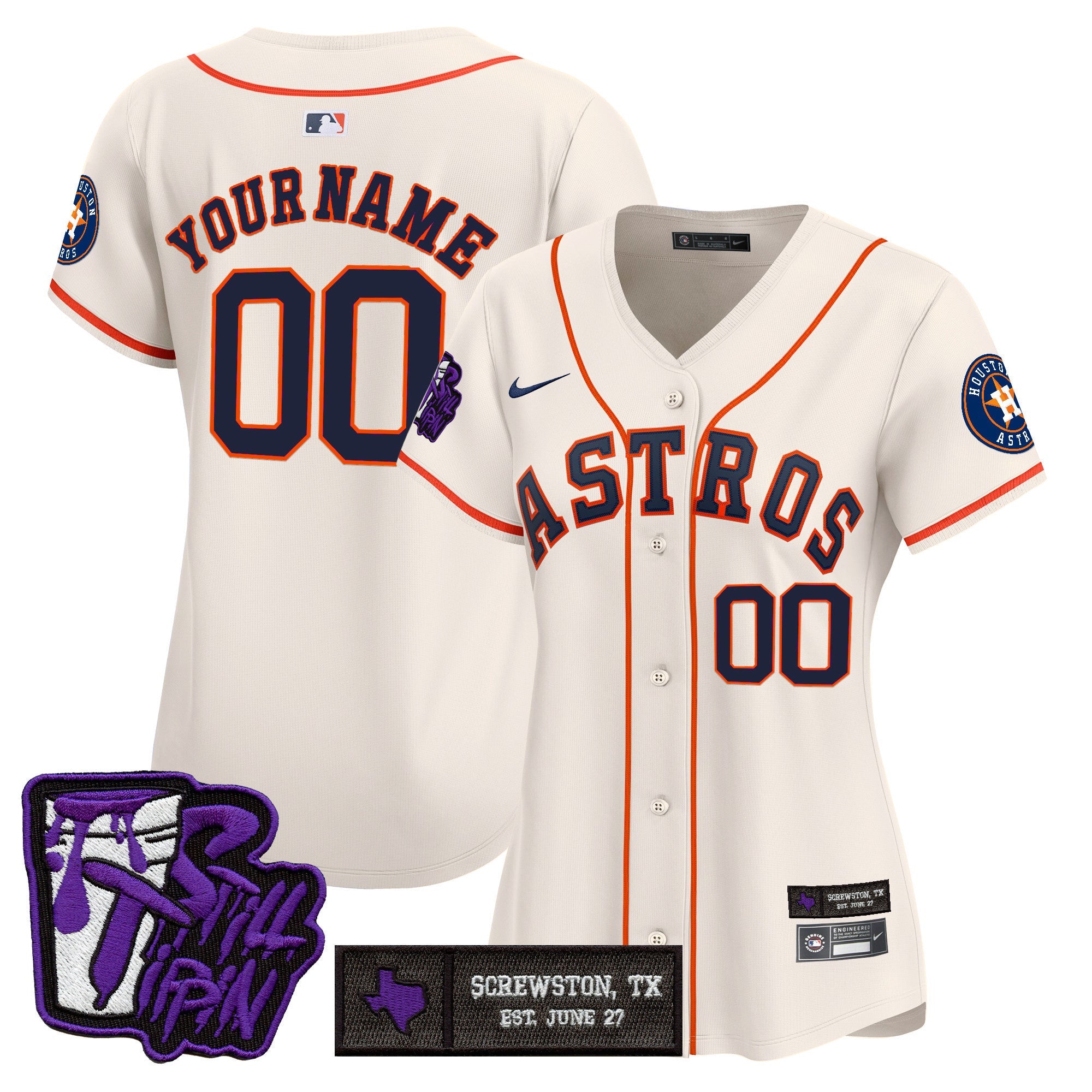 HOU DJ Screw Still Tippin Purple Patch Vapor Premier Limited Custom Jersey - Stitched