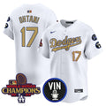 LAD 2025 Vin Scully & #34 Fernando Patch Gold Vapor Premier Limited Jersey - Stitched