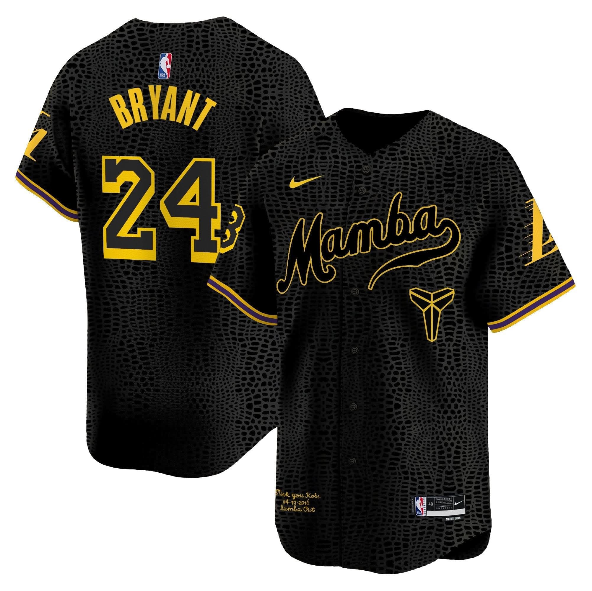 LAL Kobe Bryant Mamba Vapor Baseball Jersey - Stitched