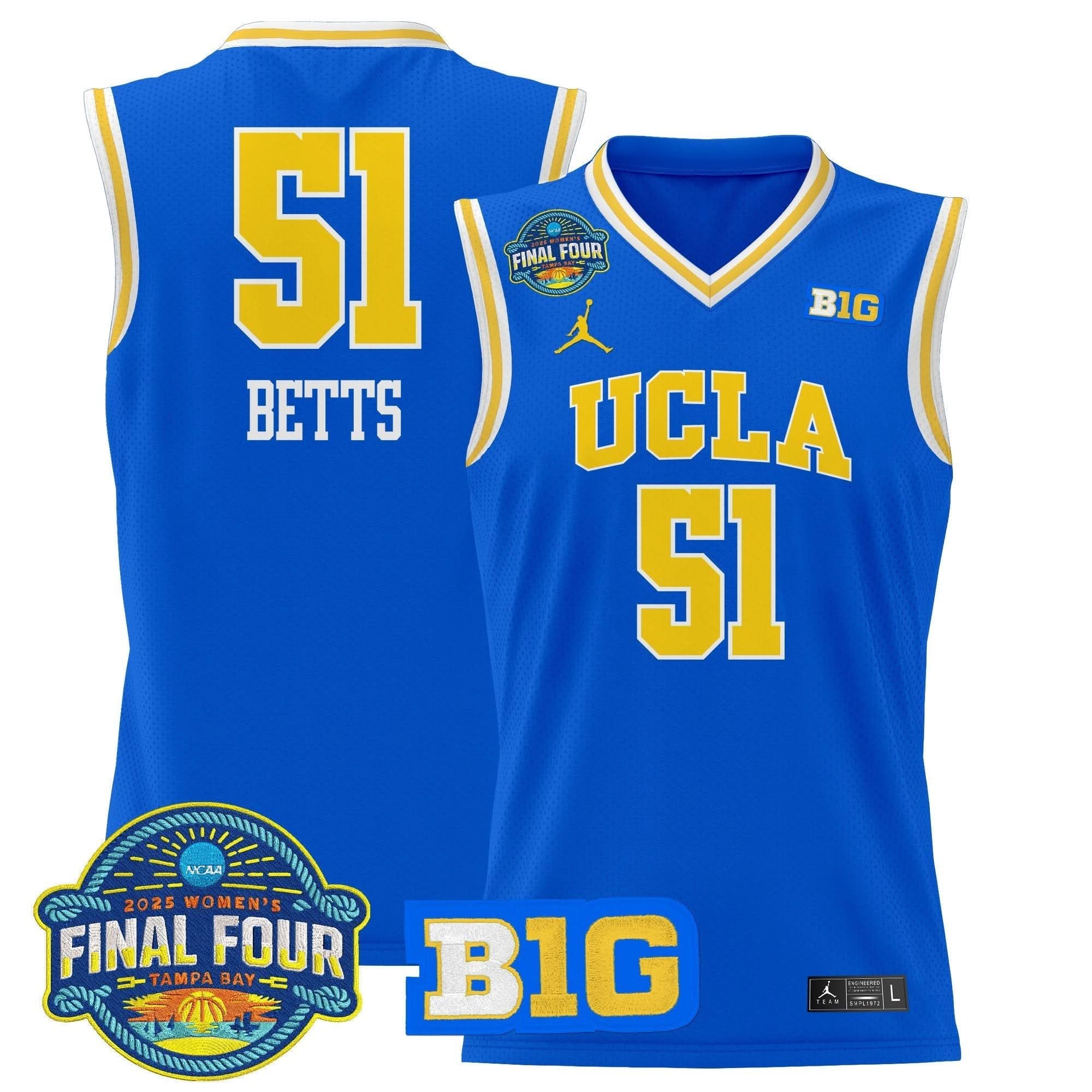 UCLA 2025 Big Ten Women's Final Four Patch Lightweight Basketball Jersey - Stitched