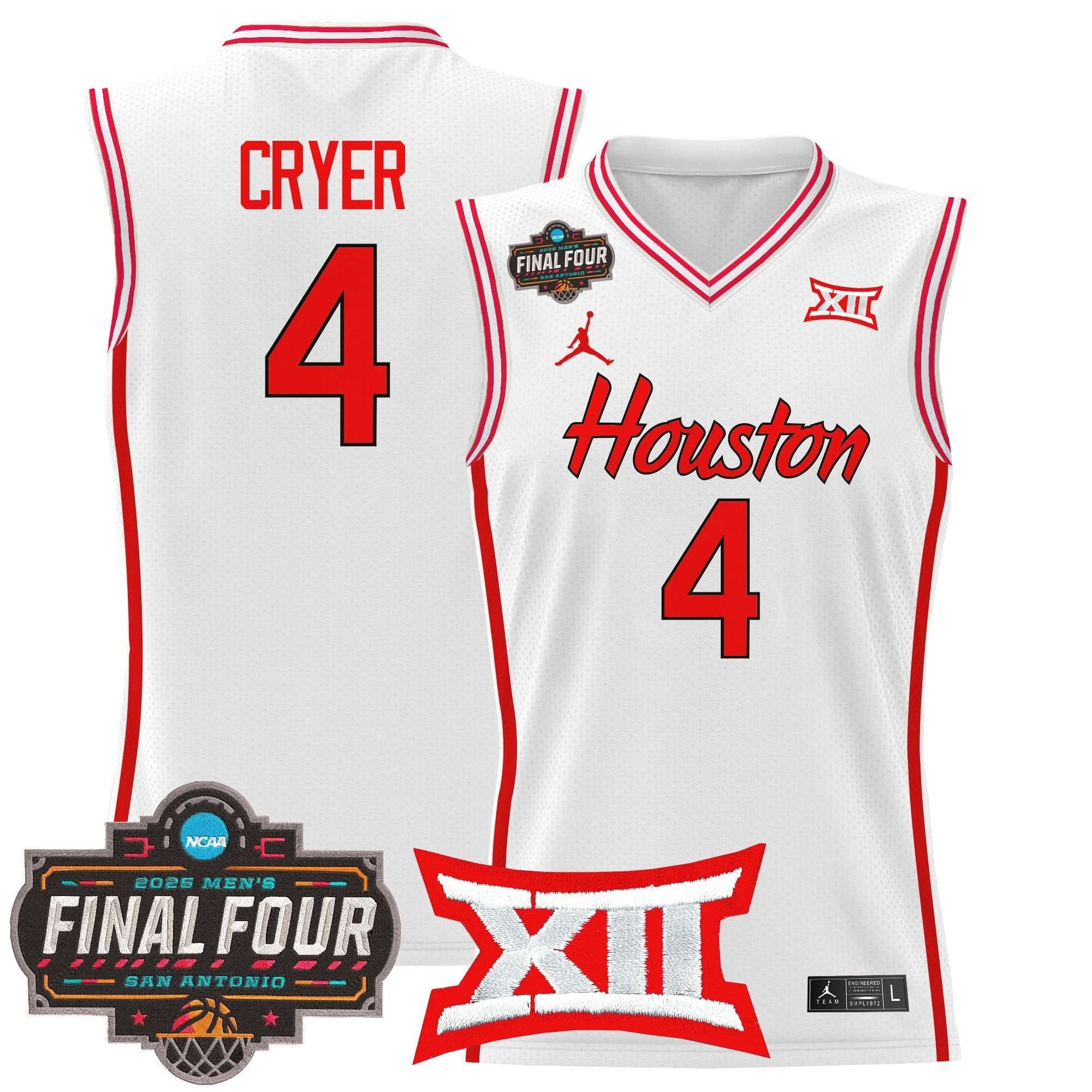 HOU 2025 Final Four Patch Basketball Jersey - Stitched