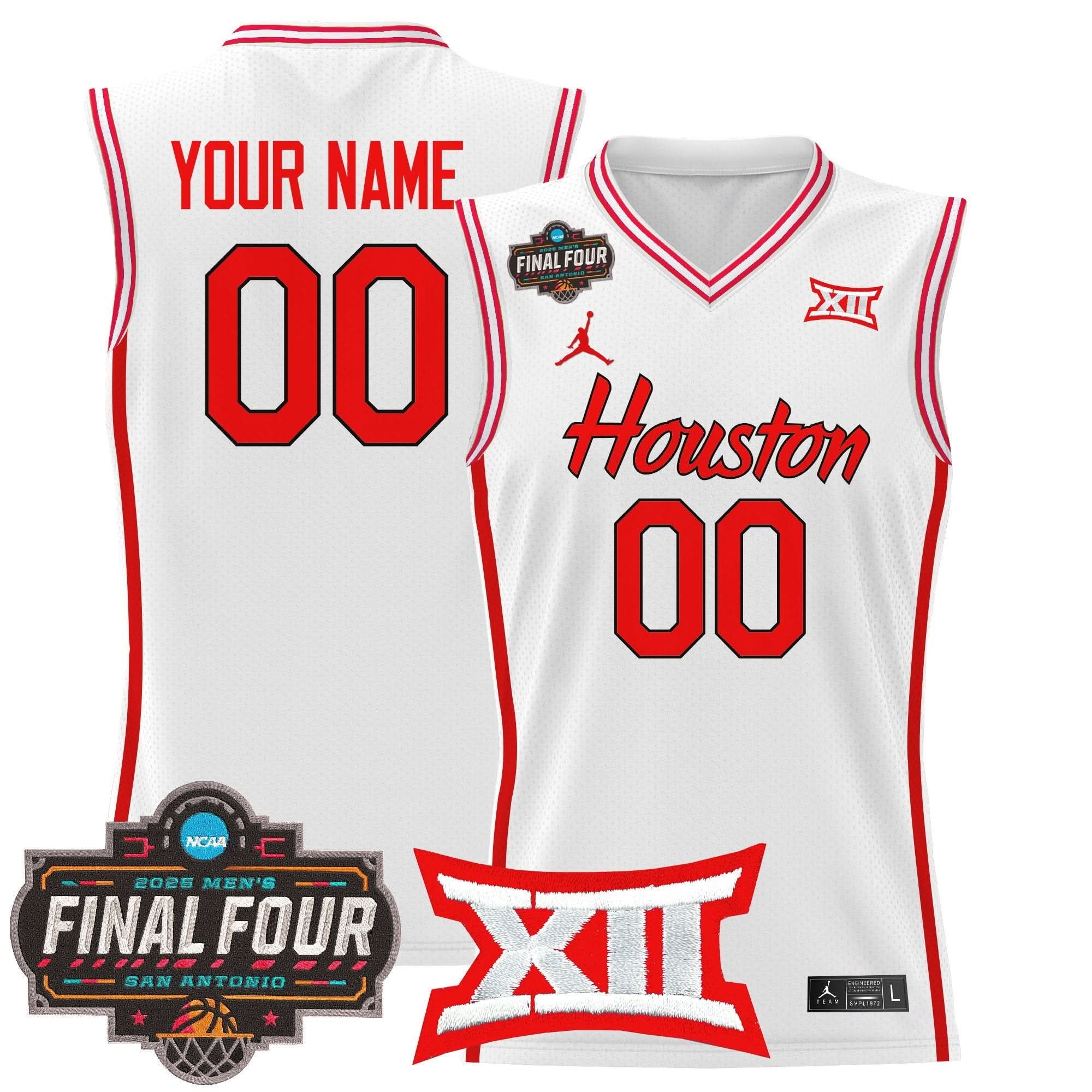 HOU 2025 Final Four Patch Basketball Custom Jersey - Stitched