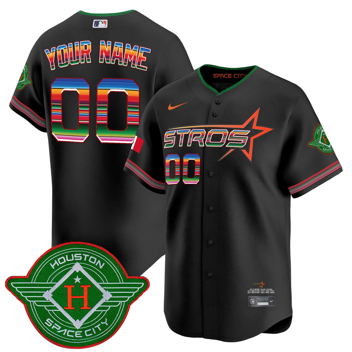 Astros 2025 City Connect Mexico Vapor Premier Limited Custom Jersey - Stitched
