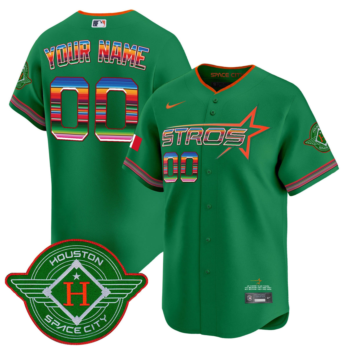 Astros 2025 City Connect Mexico Vapor Premier Limited Custom Jersey - Stitched