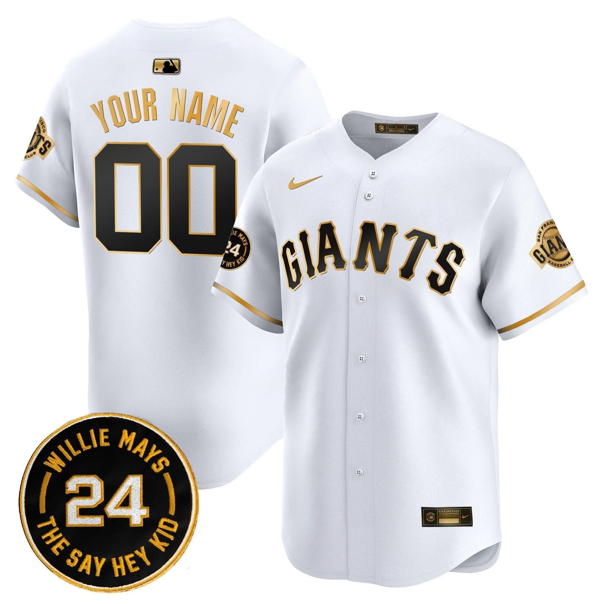 SFG 2025 Willie Mays Patch Vapor Premier Limited Custom Jersey - Stitched