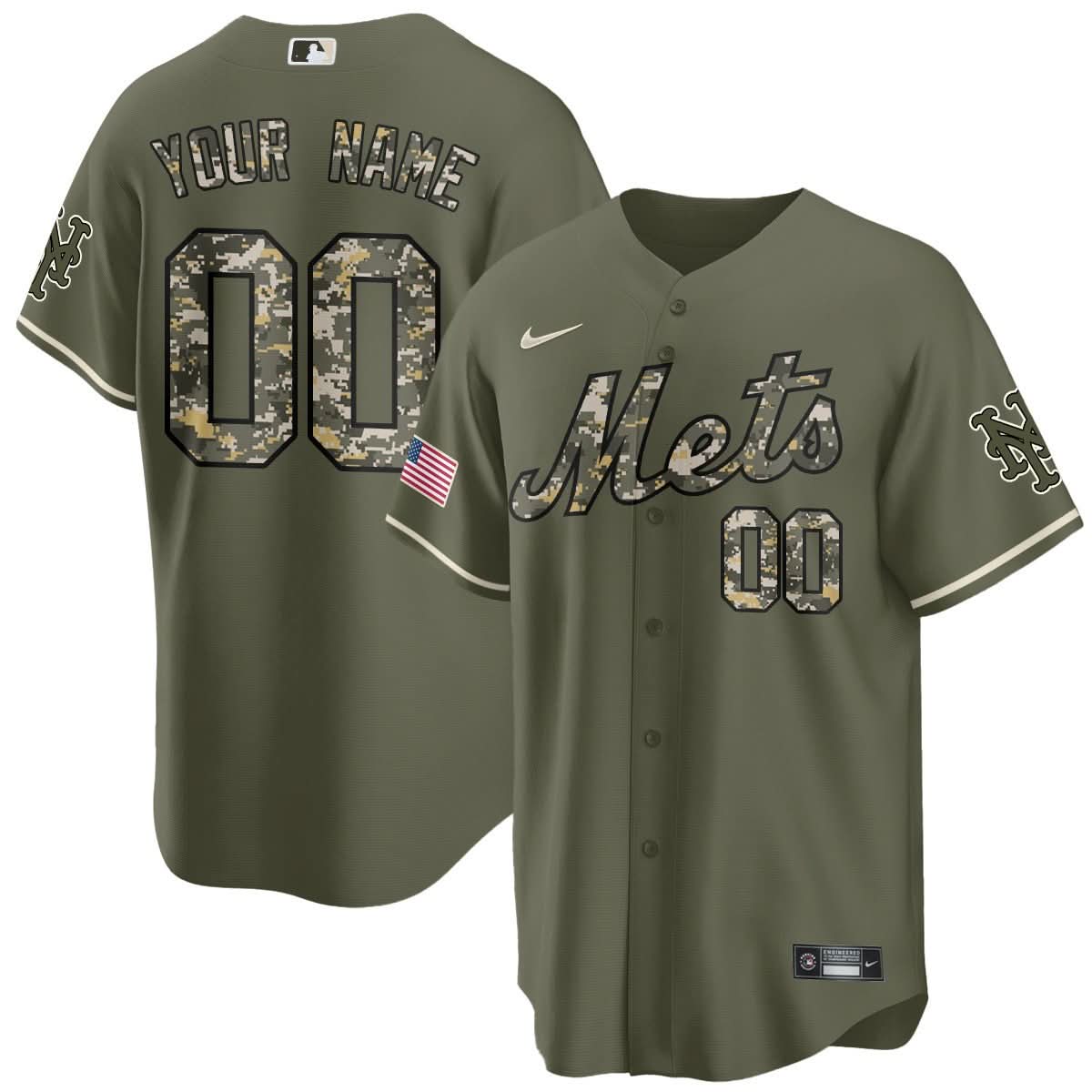 Custom NYM 2025 Sean Manaea Camo Jersey - Stitched