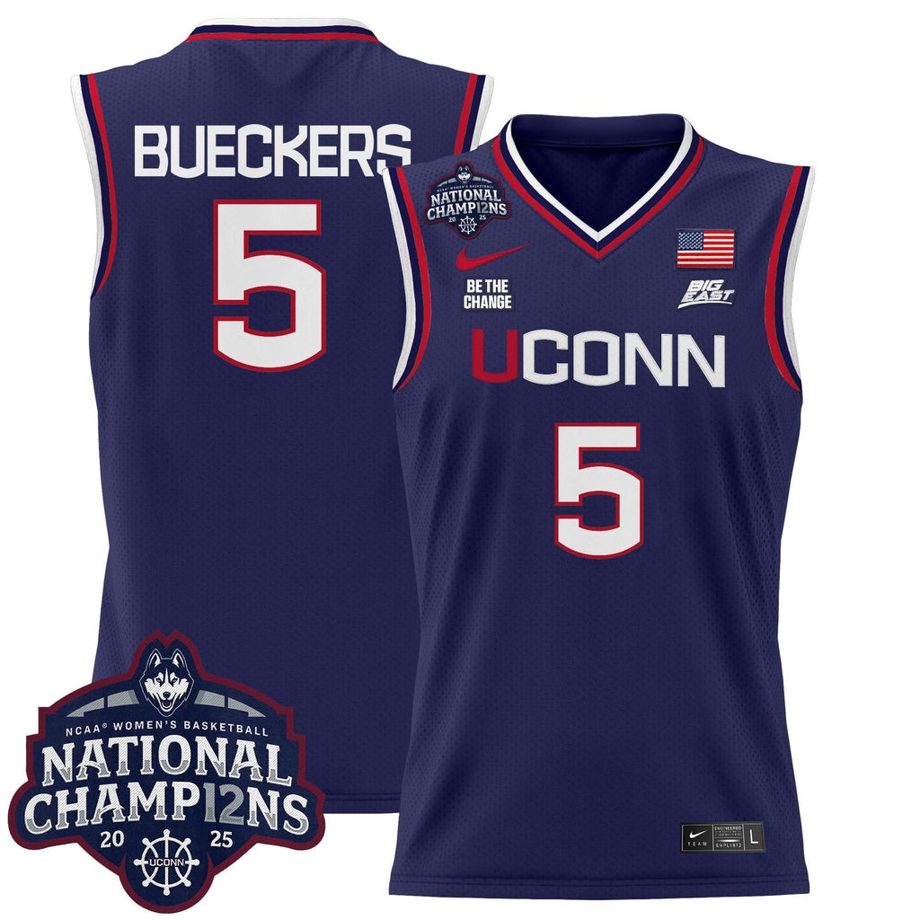 UCONN 2025 Women's National Champions Patch Lightweight Basketball Jersey - Stitched