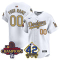 LAD 2024 World Series Champions & Jackie Robinson Patch Vapor Premier Limited Custom Jersey - Stitched