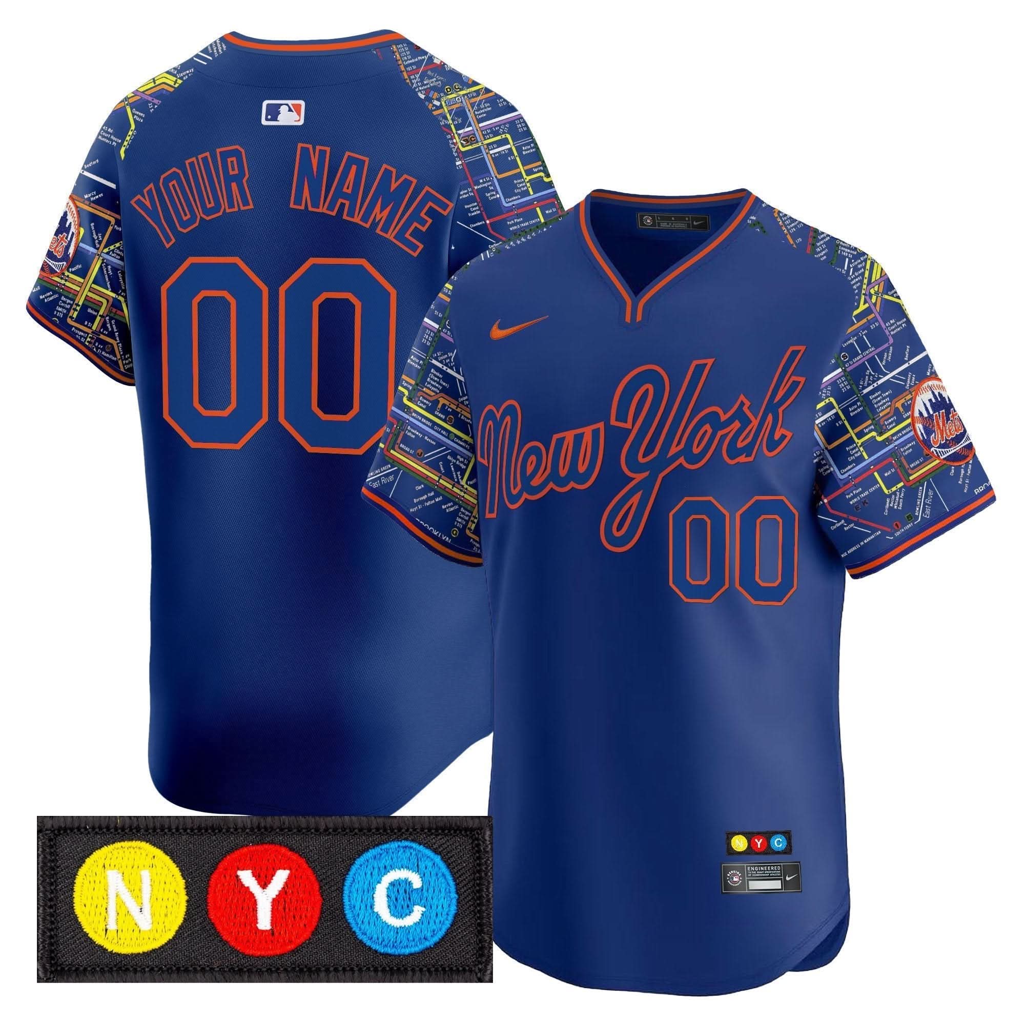 NYM Subway Style Vapor Premier Limited Custom Jersey - Stitched