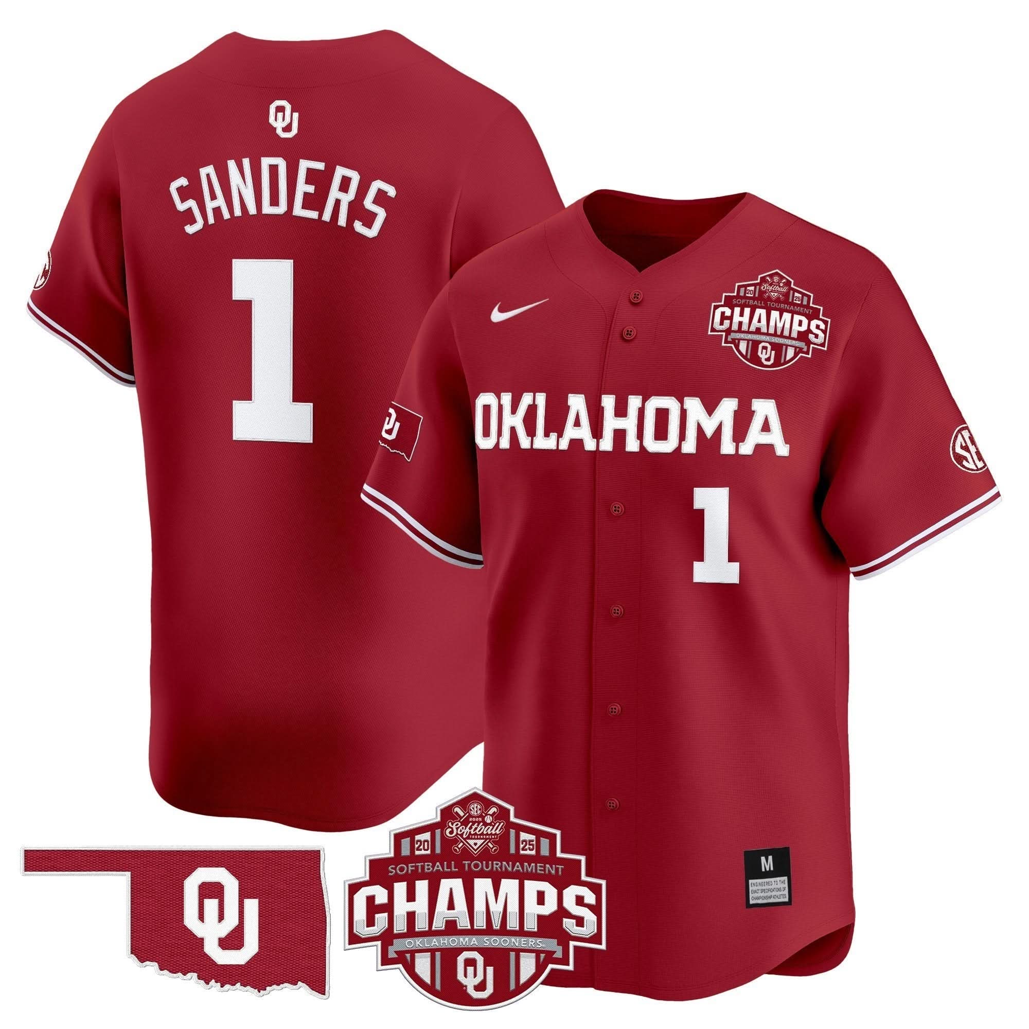 OS 2025 SEC Softball Conference Tournament Champions Patch Vapor Premier Limited Jersey - Stitched
