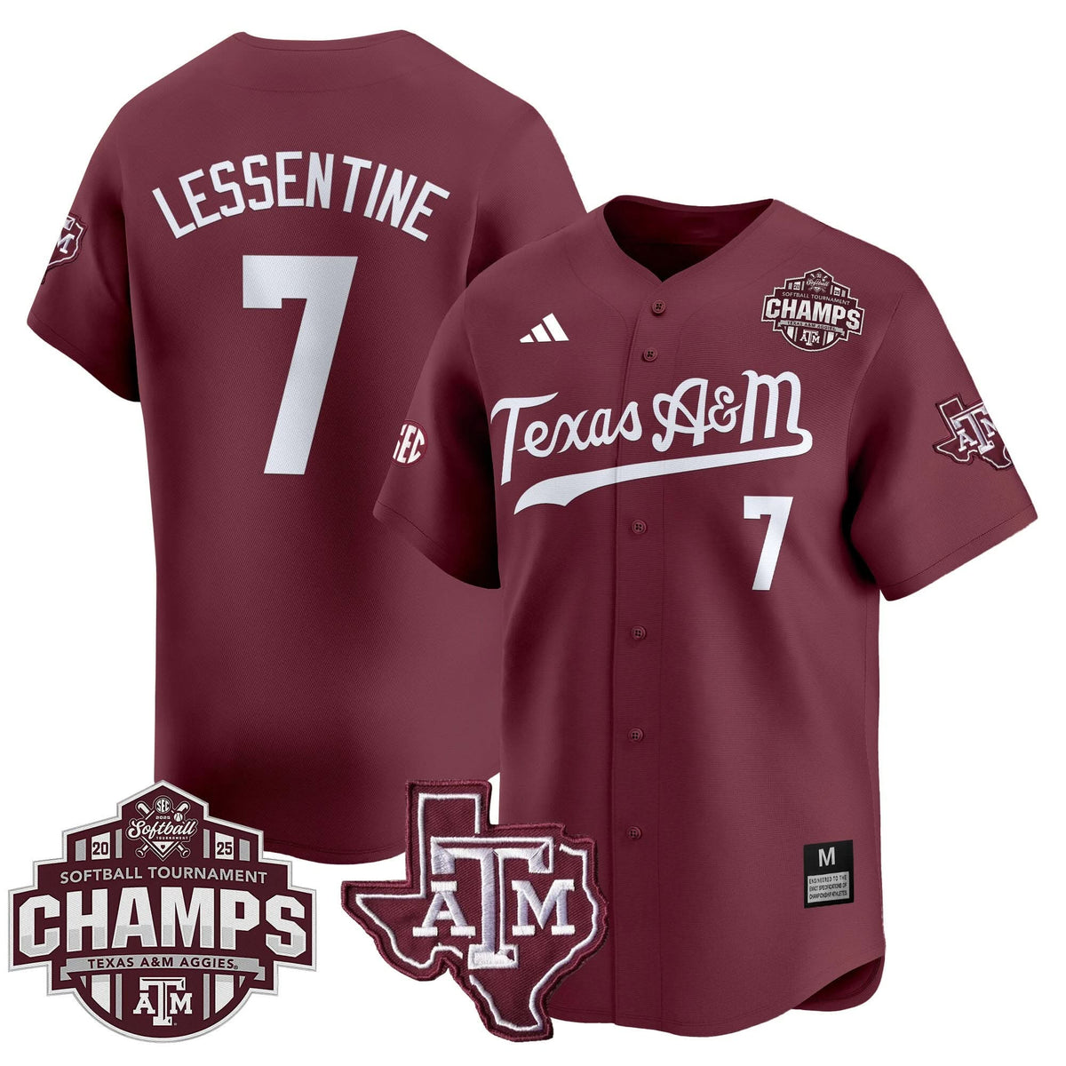 Aggies 2025 SEC Softball Conference Tournament Champions Patch Vapor Premier Limited Jersey - Stitched