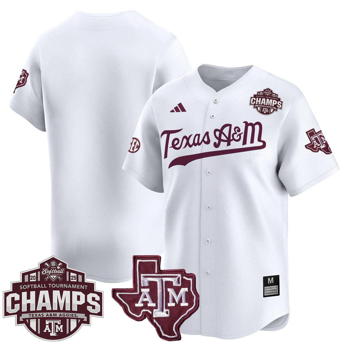 Aggies 2025 SEC Softball Conference Tournament Champions Patch Vapor Premier Limited Jersey - Stitched