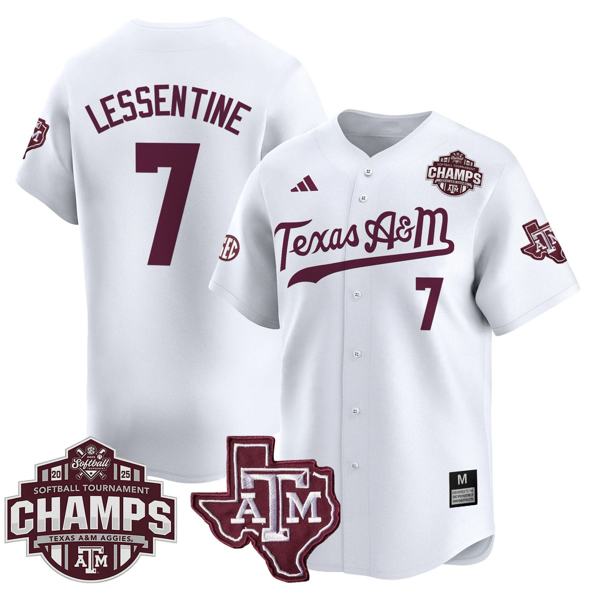 Aggies 2025 SEC Softball Conference Tournament Champions Patch Vapor Premier Limited Jersey - Stitched