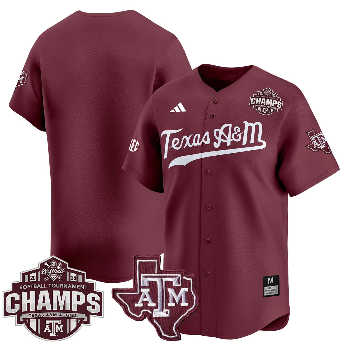 Aggies 2025 SEC Softball Conference Tournament Champions Patch Vapor Premier Limited Jersey - Stitched