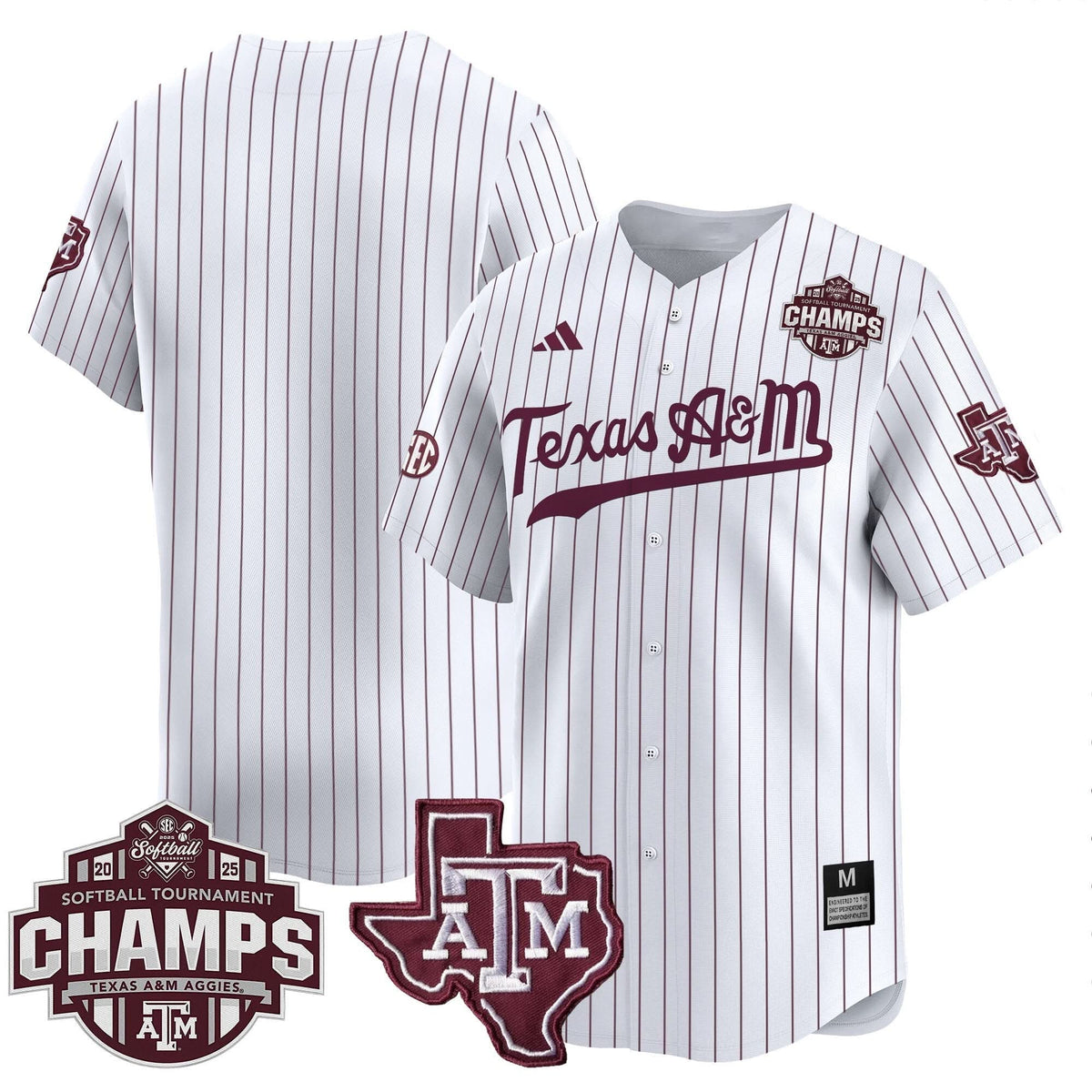 Aggies 2025 SEC Softball Conference Tournament Champions Patch Vapor Premier Limited Jersey - Stitched