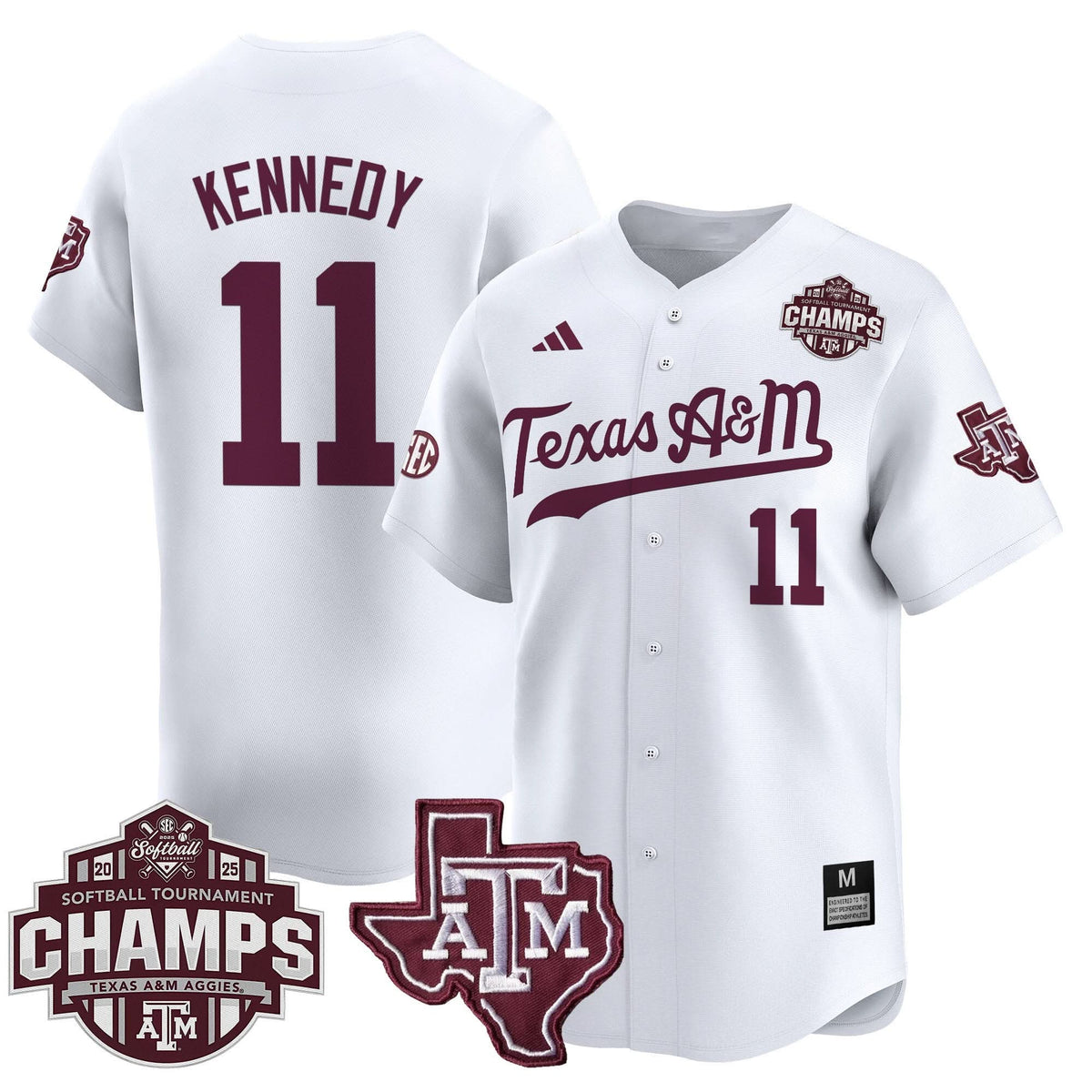 Aggies 2025 SEC Softball Conference Tournament Champions Patch Vapor Premier Limited Jersey - Stitched