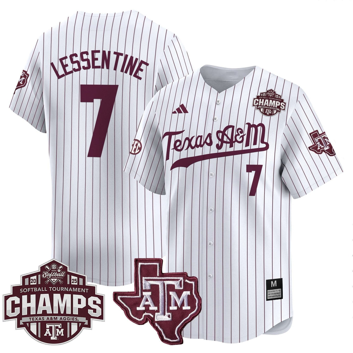 Aggies 2025 SEC Softball Conference Tournament Champions Patch Vapor Premier Limited Jersey - Stitched