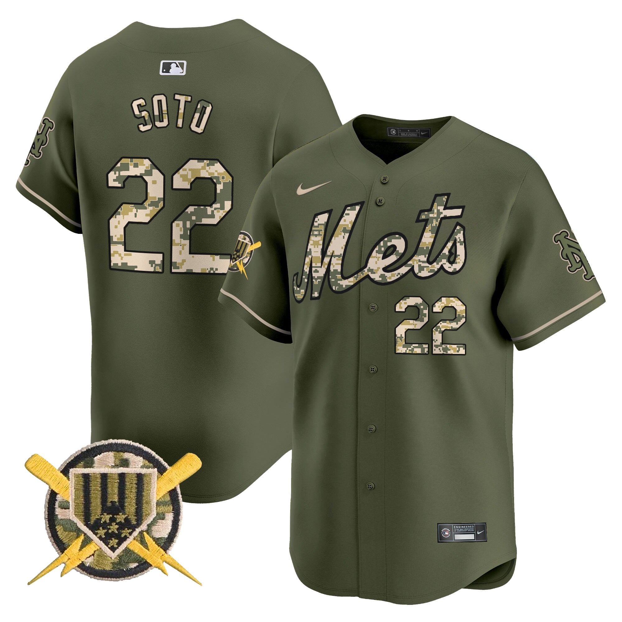 NYM Armed Forces Day Vapor Premier Limited Jersey - Stitched