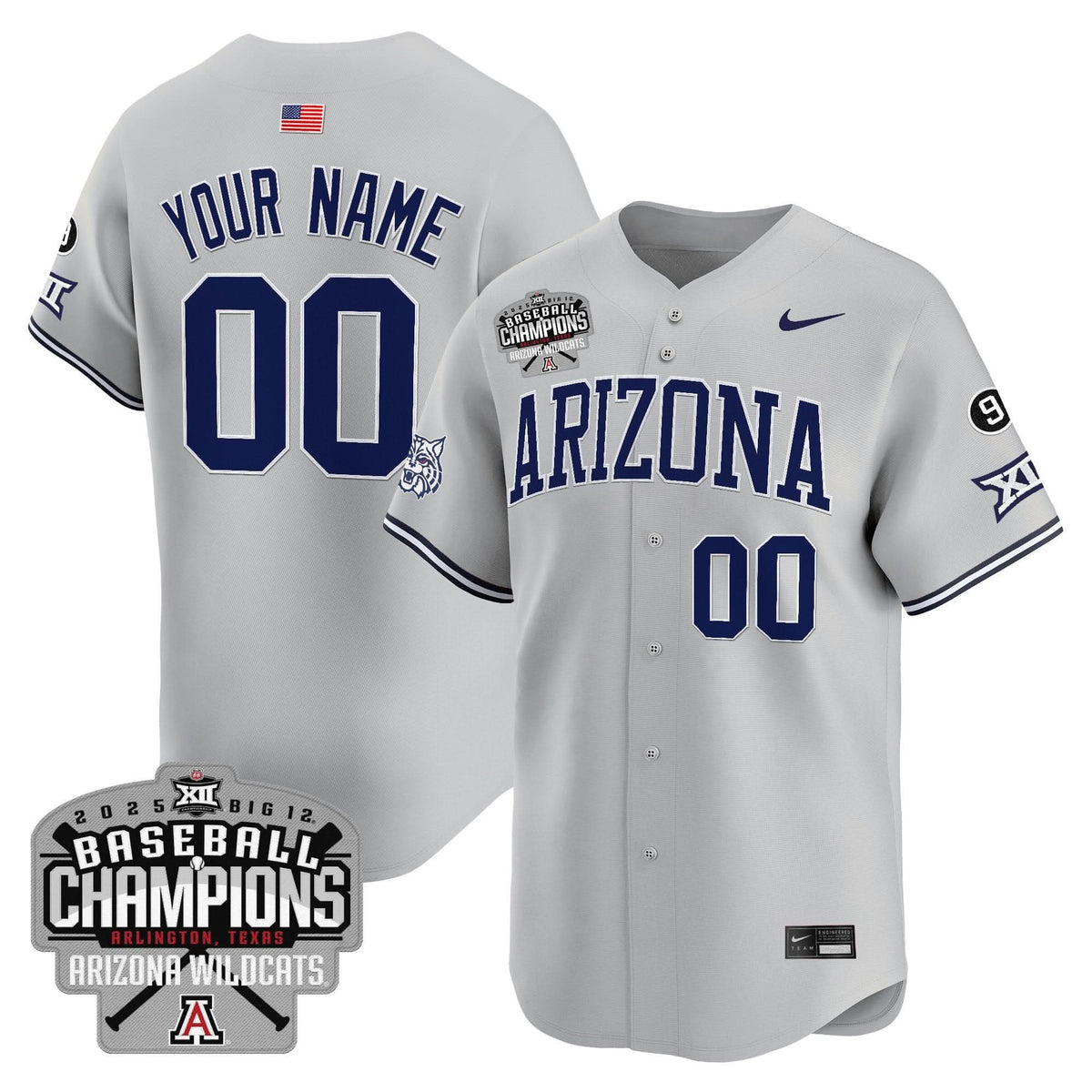 ARIZ 2025 Big 12 Champions Vapor Premier Limited Custom Jersey