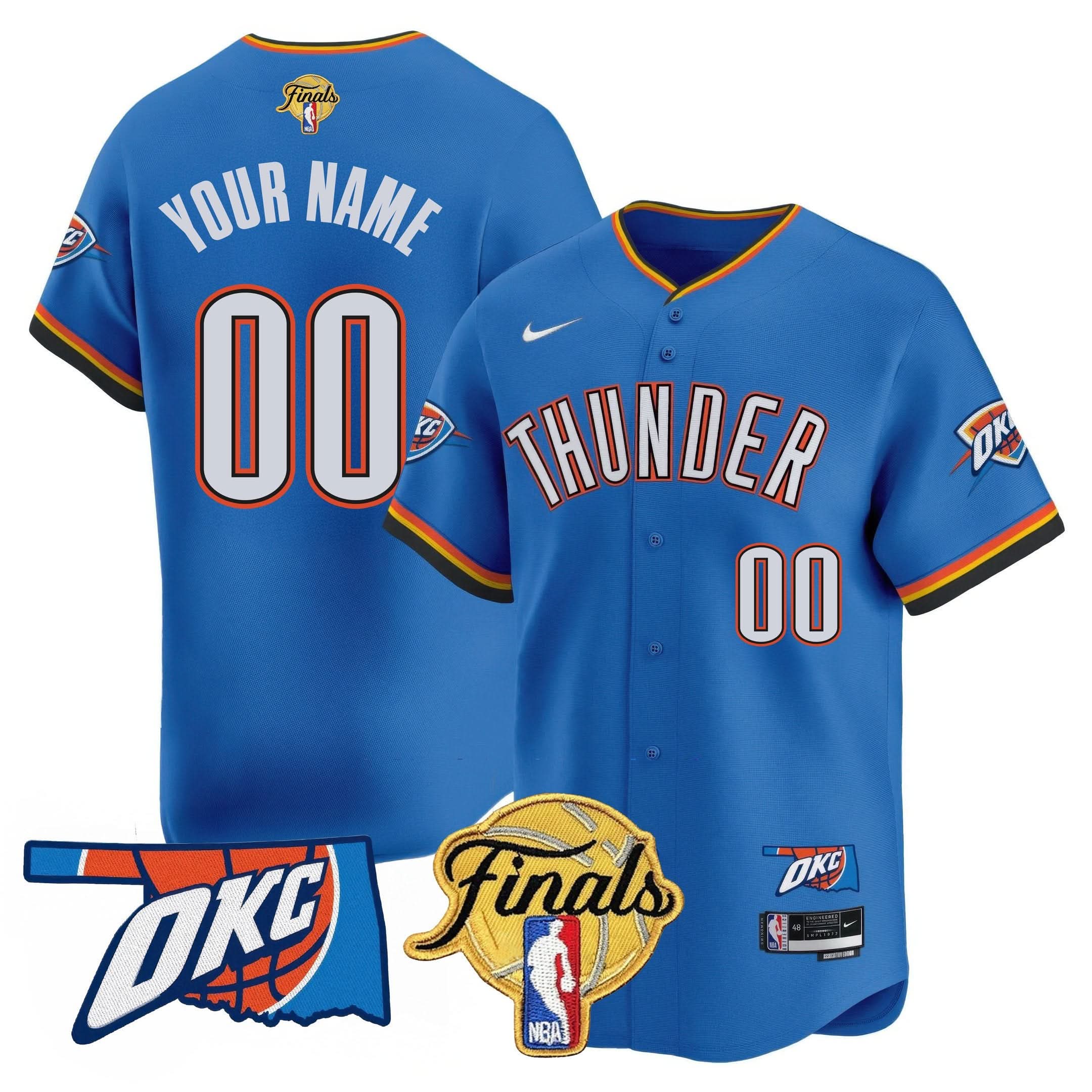 OKC Baseball Custom Jersey - Final Patch - Stitched