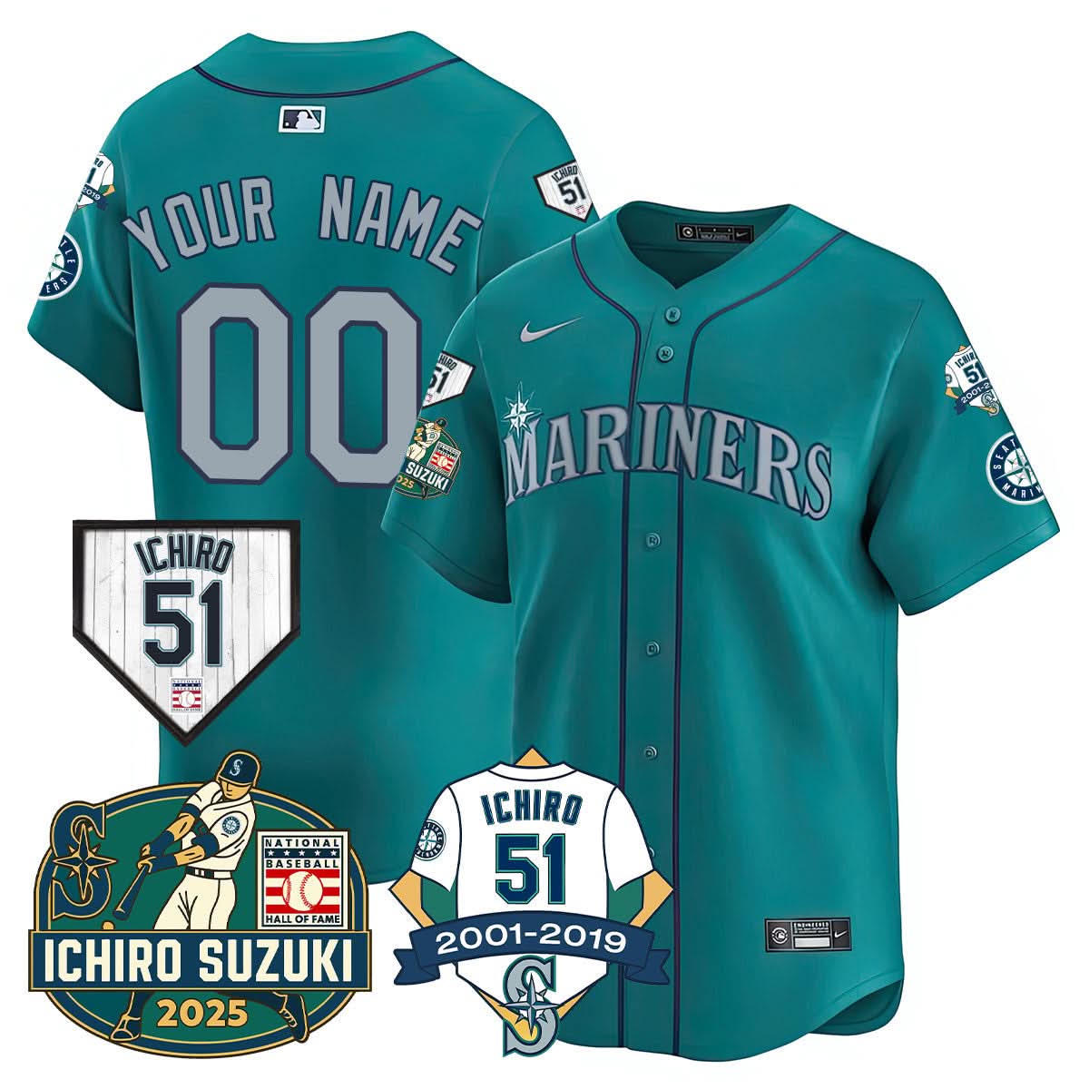 SM Ichiro Number Retirement Jersey - Stitched