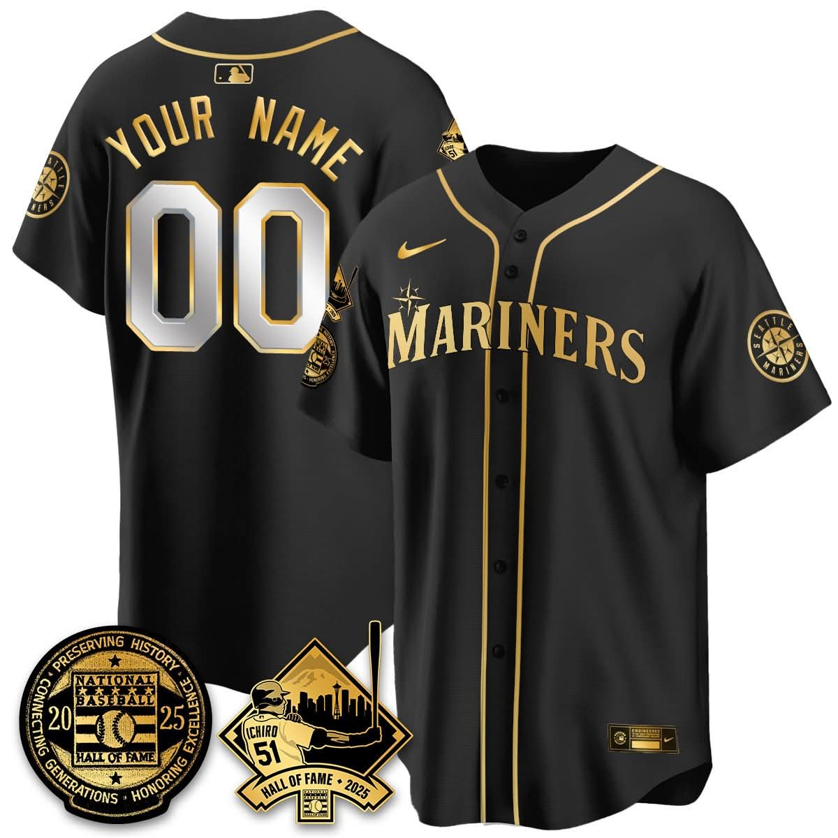 SM Ichiro Number Retirement Custom Jersey V2 - Stitched