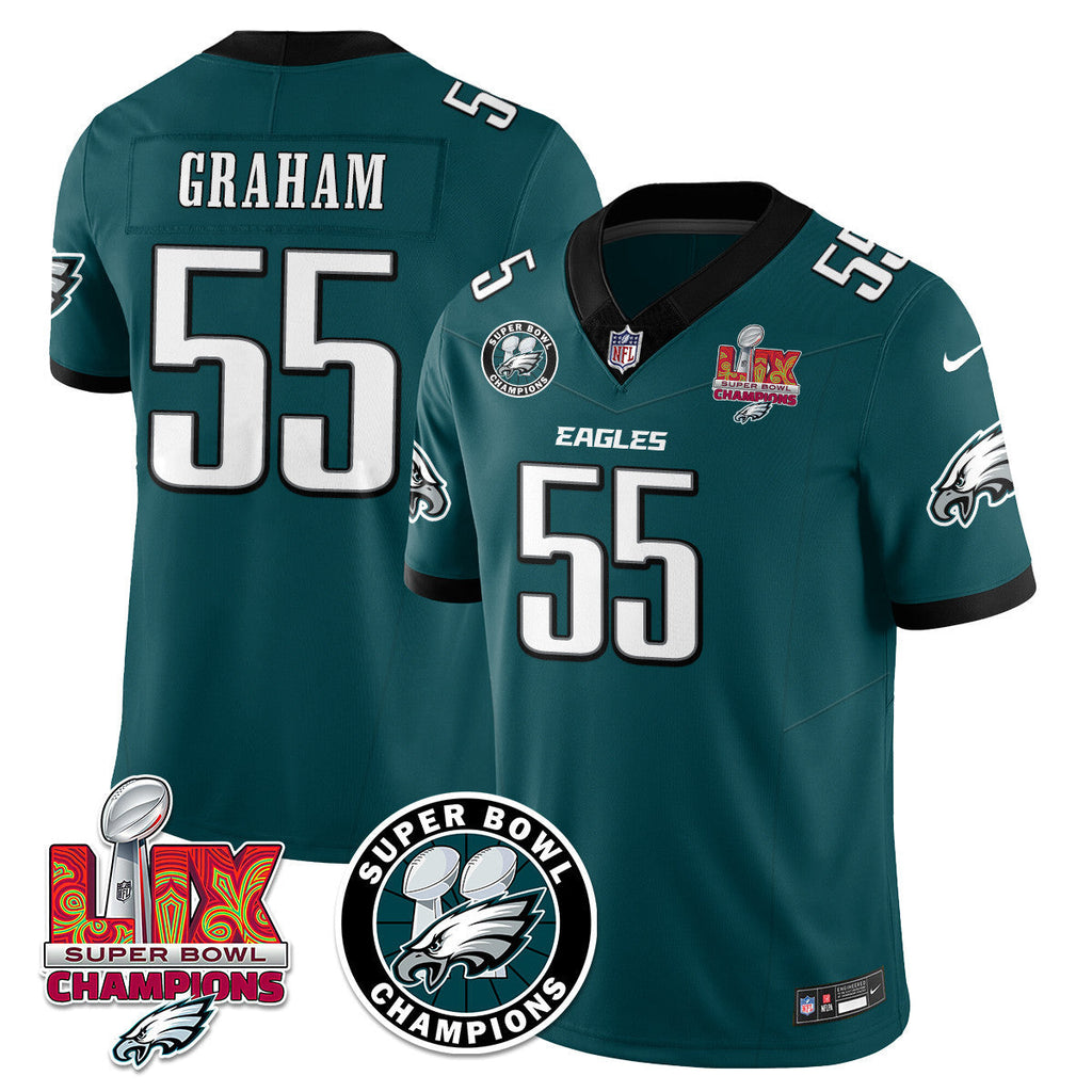 Men's Philadelphia Eagles Super Bowl LIX Champions Jersey V2 - All Stitched