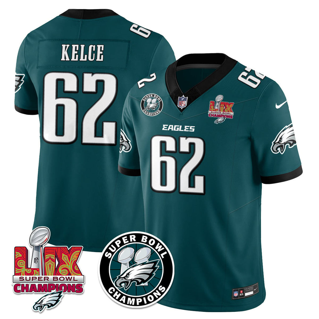 Men's Philadelphia Eagles Super Bowl LIX Champions Jersey V2 - All Stitched