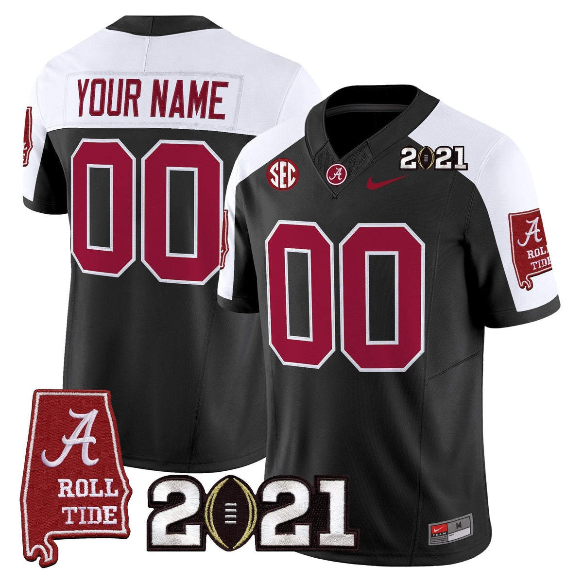 ACT '2021 CFP National Championship' Vapor Limited Custom Jersey - Alabama Map