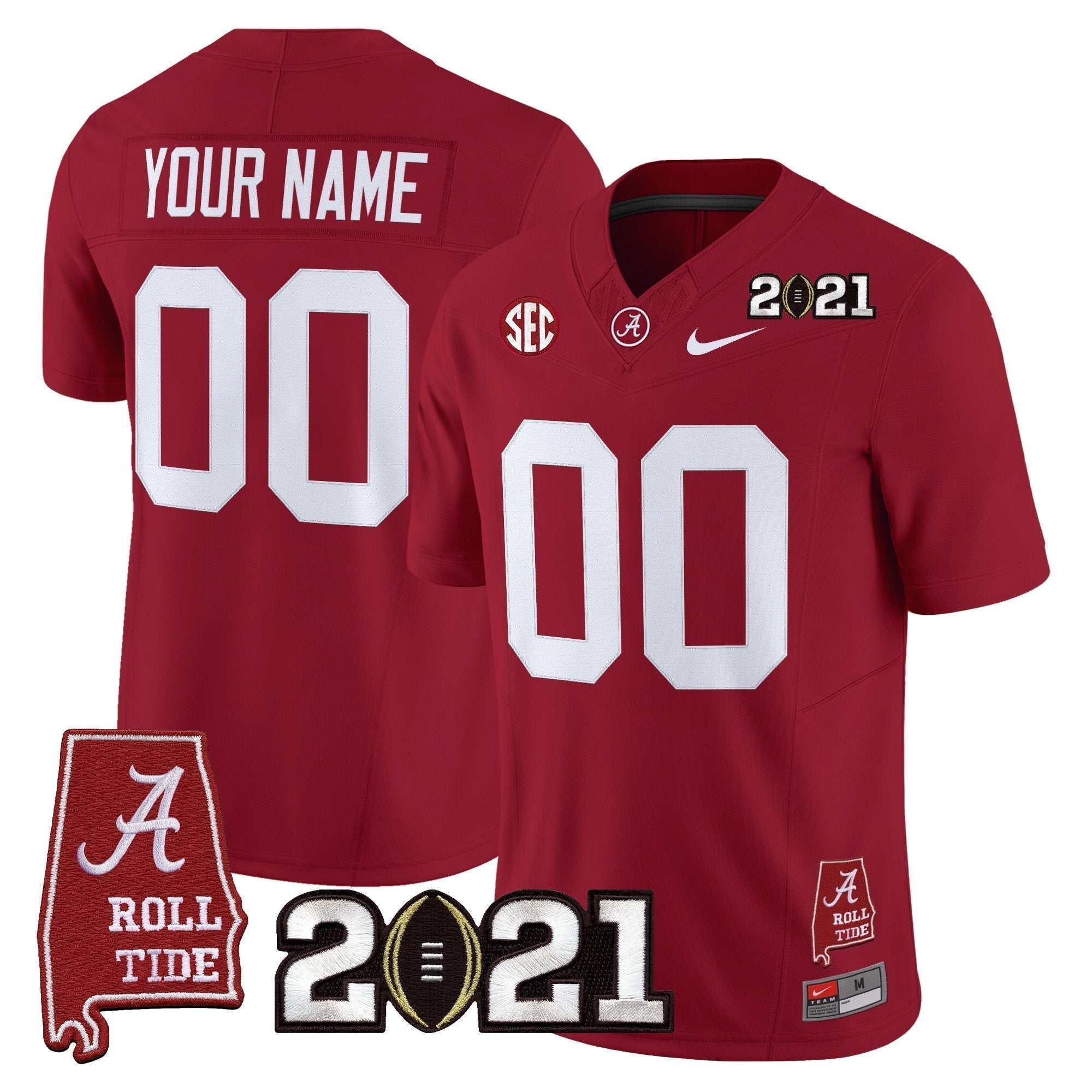 ACT '2021 CFP National Championship' Vapor Limited Custom Jersey - Alabama Map