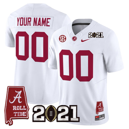 ACT '2021 CFP National Championship' Vapor Limited Custom Jersey - Alabama Map