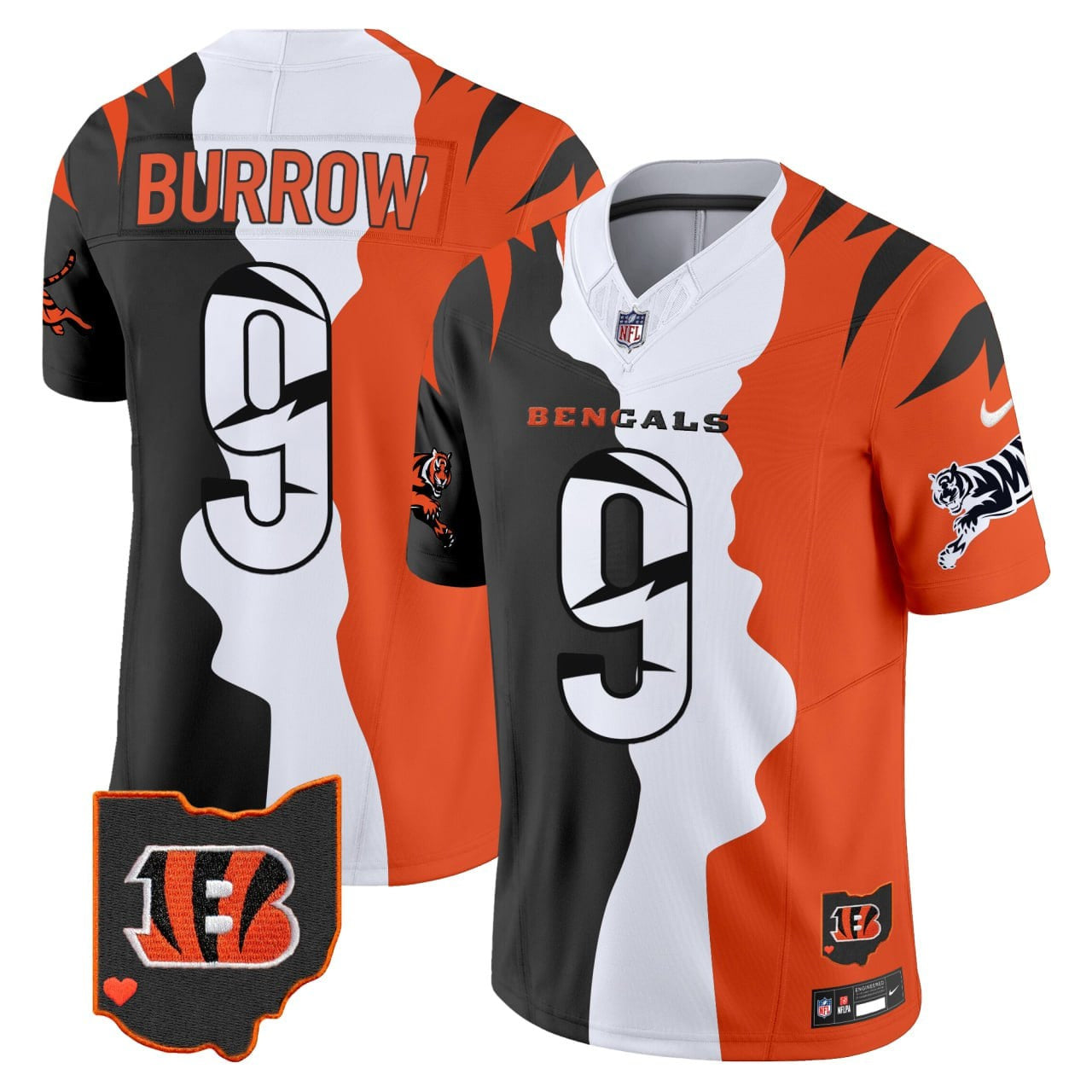 Joe Burrow #9 Cincinnati Bengals Jersey - Stitched