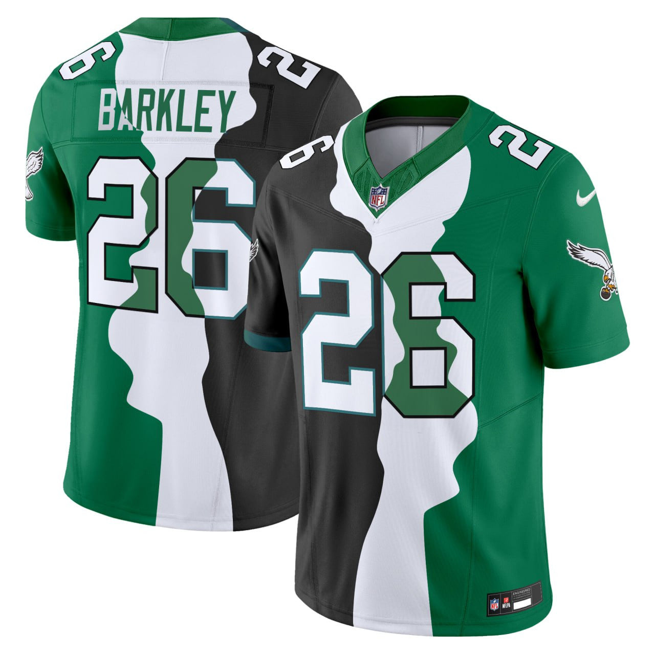 Saquon Barkley Philadelphia Eagles Split Jersey - All Stitched
