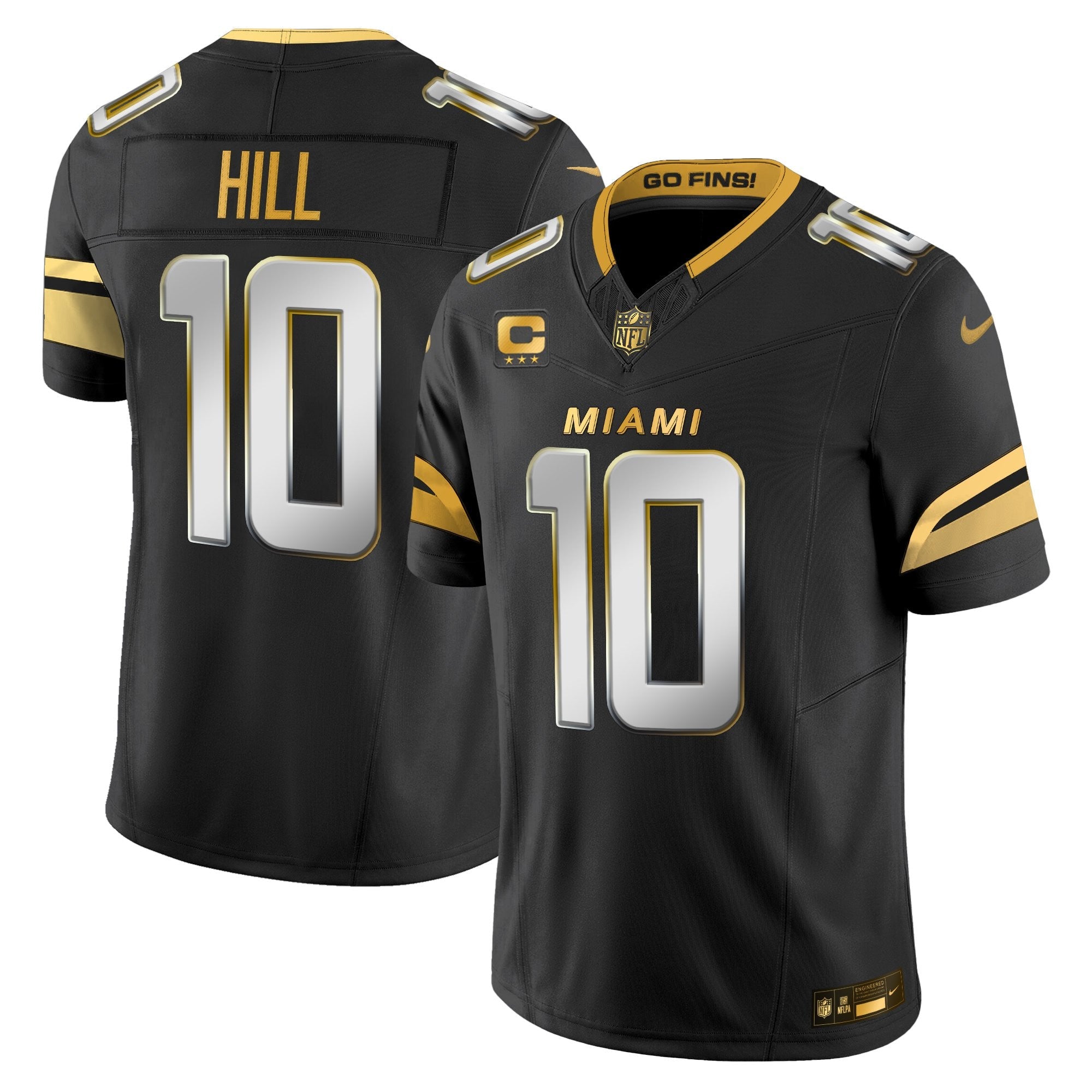 Men's Miami Dolphins 2025 "Rivalries" Gold Vapor Limited Jersey - All Stitched