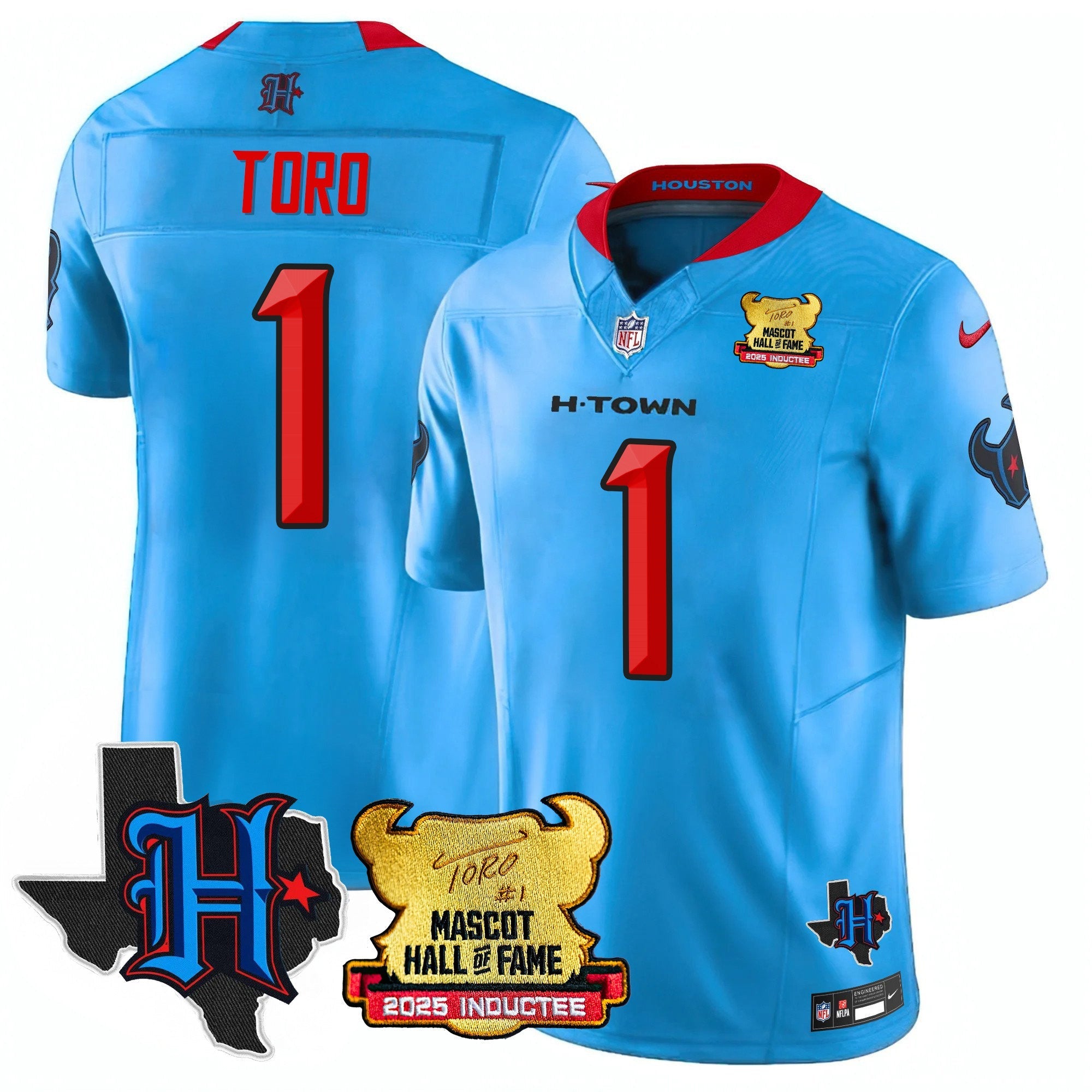 Houston Texans 2025 Mascot Hall Of Fame Jersey - All Stitched