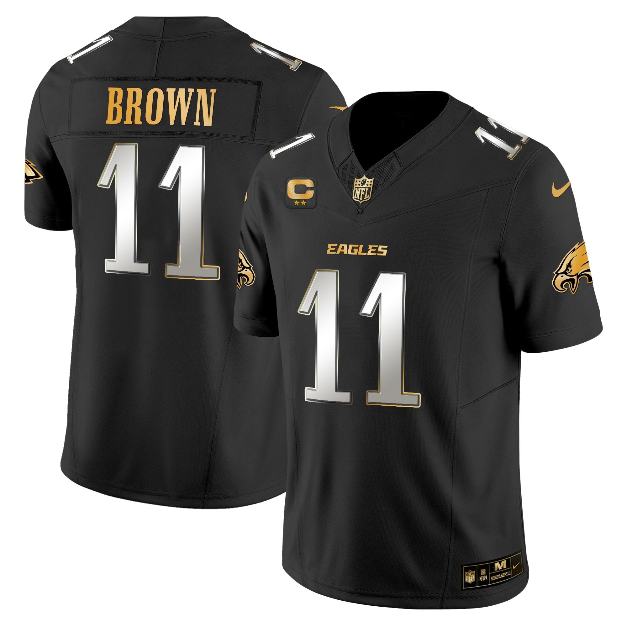 Men's Philadelphia Eagles 2025 Gold Vapor Limited Jersey - All Stitched
