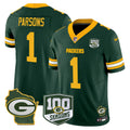Men's Green Bay Packers 100th Season & Home Patch Vapor Limited Jersey - All Stitched