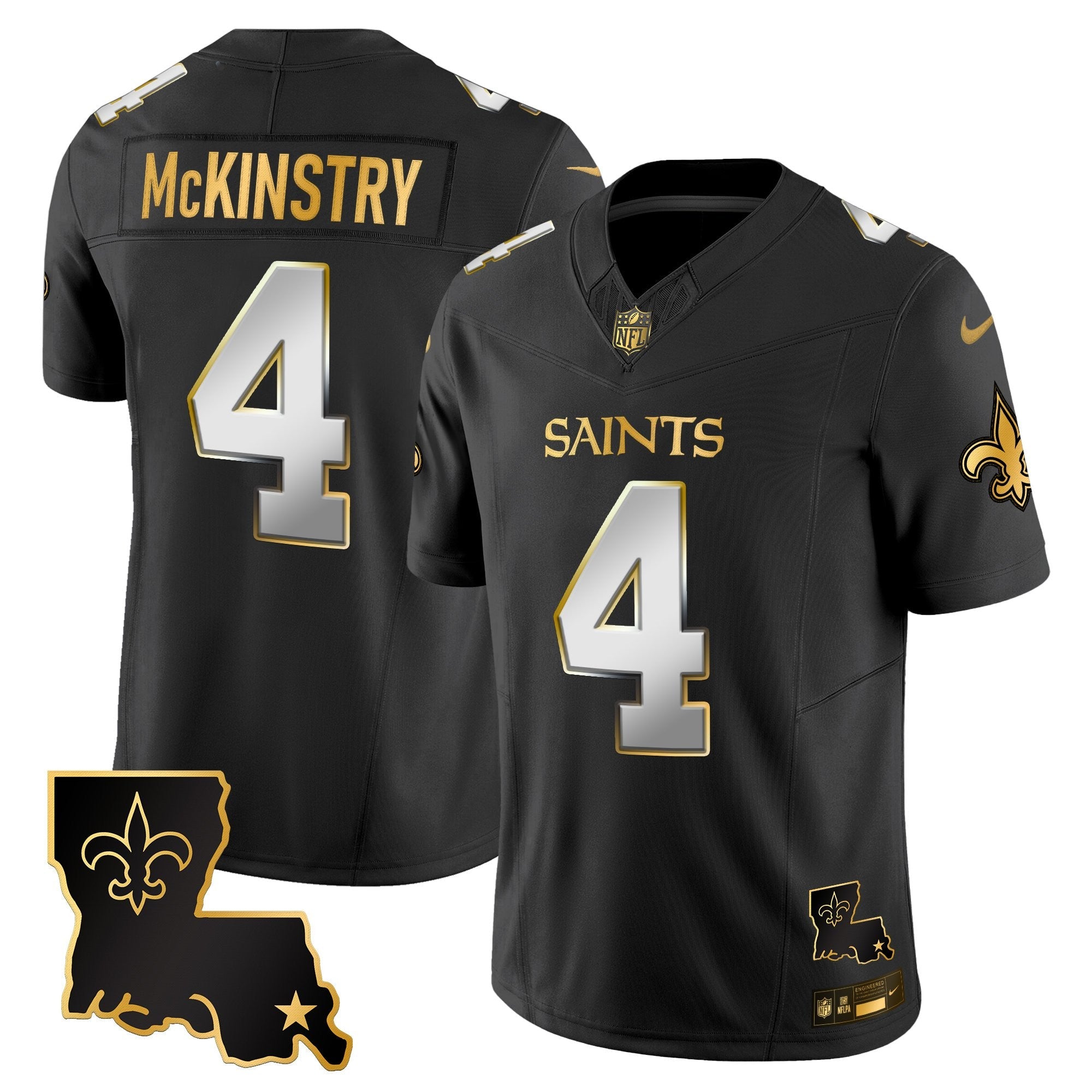Men's New Orleans Saints 2025 Gold Vapor Limited Jersey - All Stitched