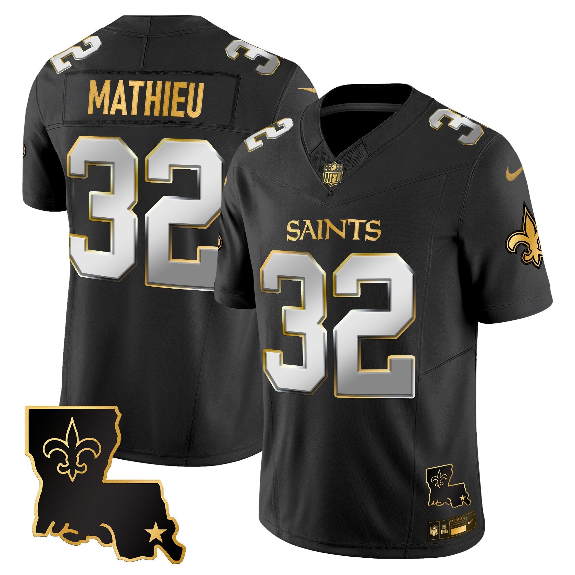 Men's New Orleans Saints 2025 Gold Vapor Limited Jersey - All Stitched
