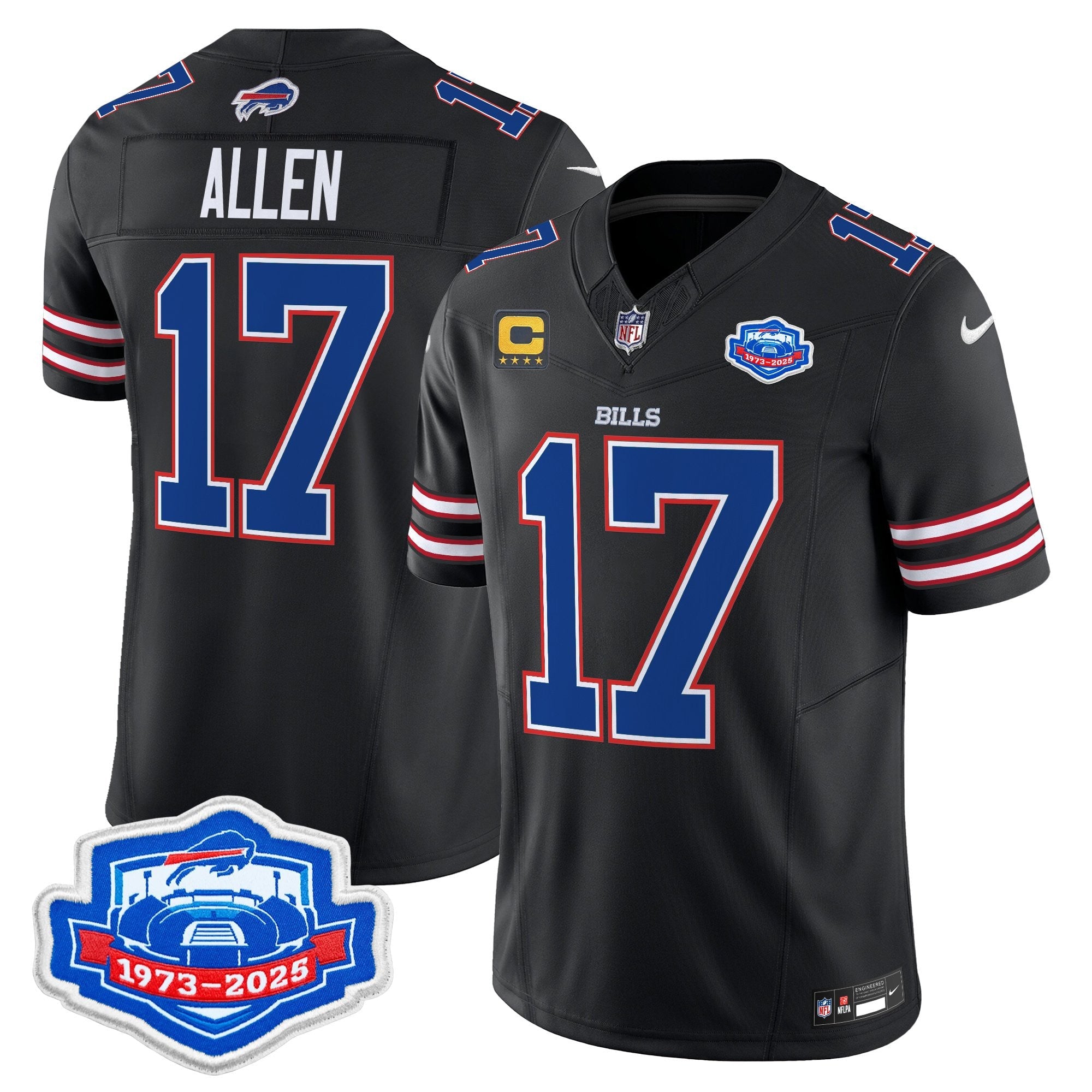 Men's Buffalo Bills 2025 Farewell Season Patch Vapor Limited Jersey - All Stitched
