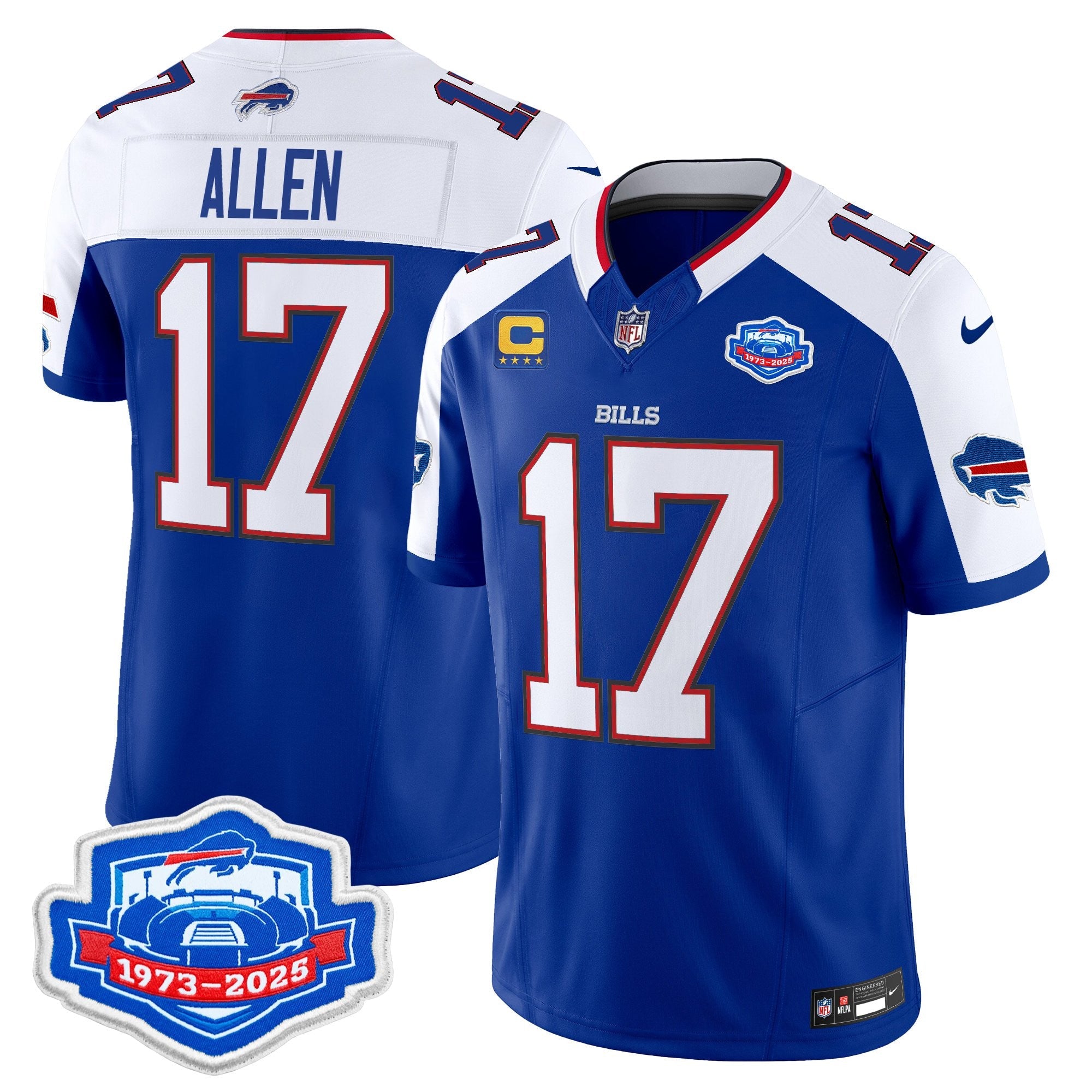 Men's Buffalo Bills 2025 Farewell Season Patch Vapor Limited Jersey - All Stitched