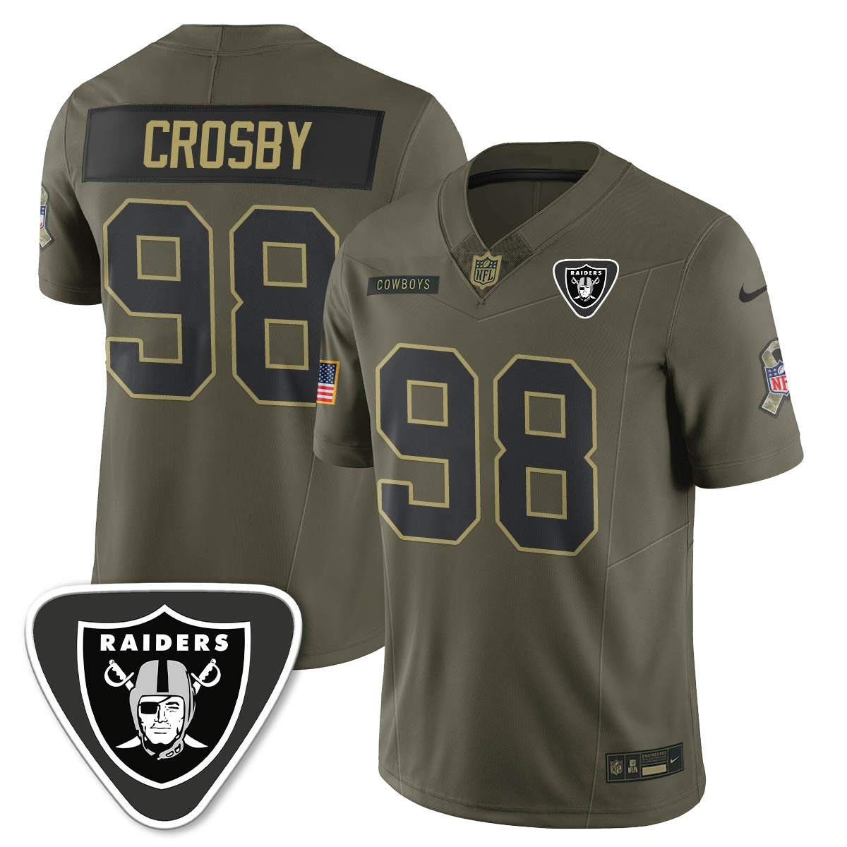 Las Vegas Raiders 2025 Salute to Service Limited Jersey - All Stitched