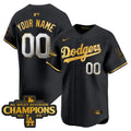 LAD 2025 NL West Division Champions Patch Gold Trim Vapor Premier Limited Custom Jersey - Stitched