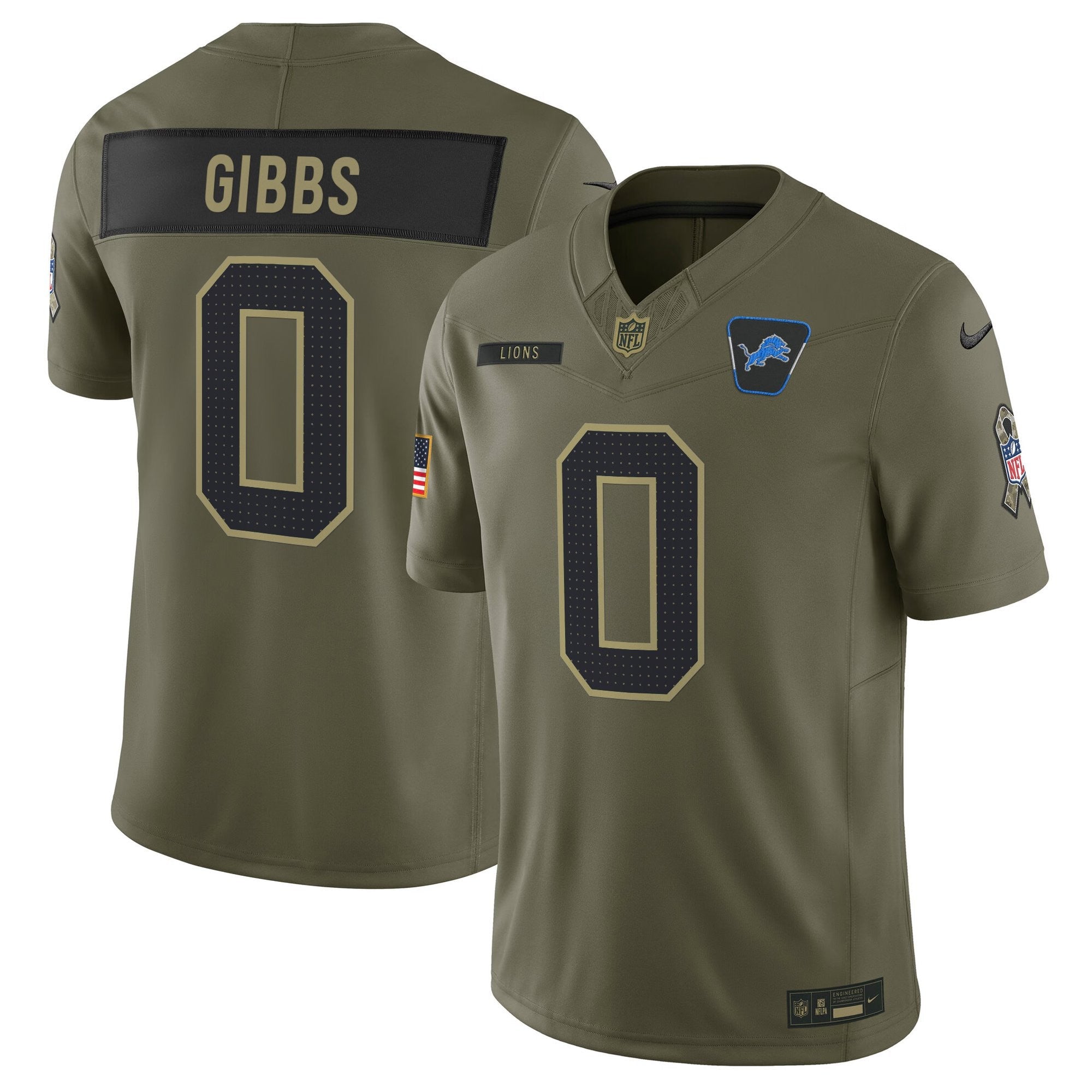 Men's Detroit Lions 2025 Salute to Service Vapor Limited Jersey - All Stitched
