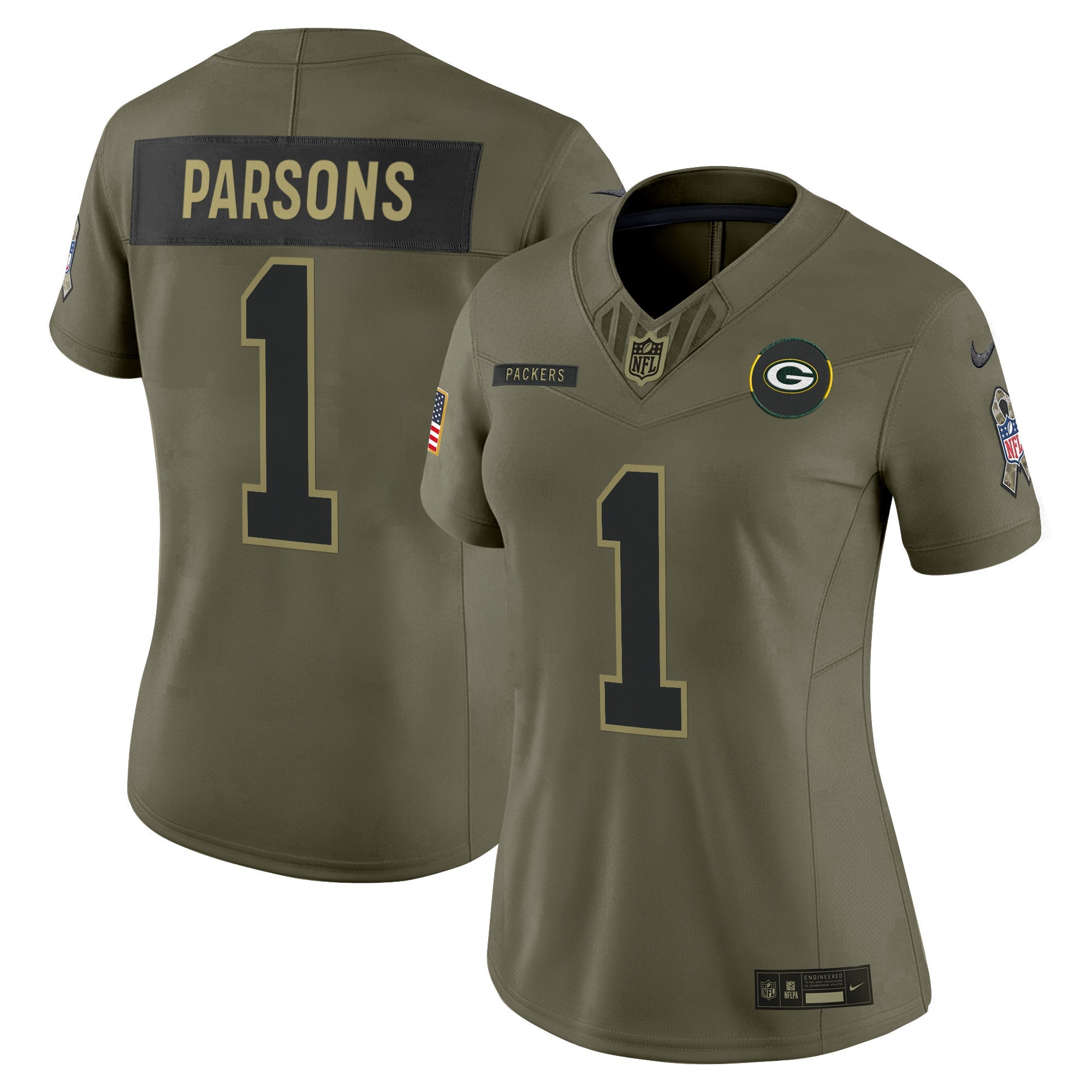 Women's Green Bay Packers 2025 Salute to Service Vapor Limited Jersey - All Stitched