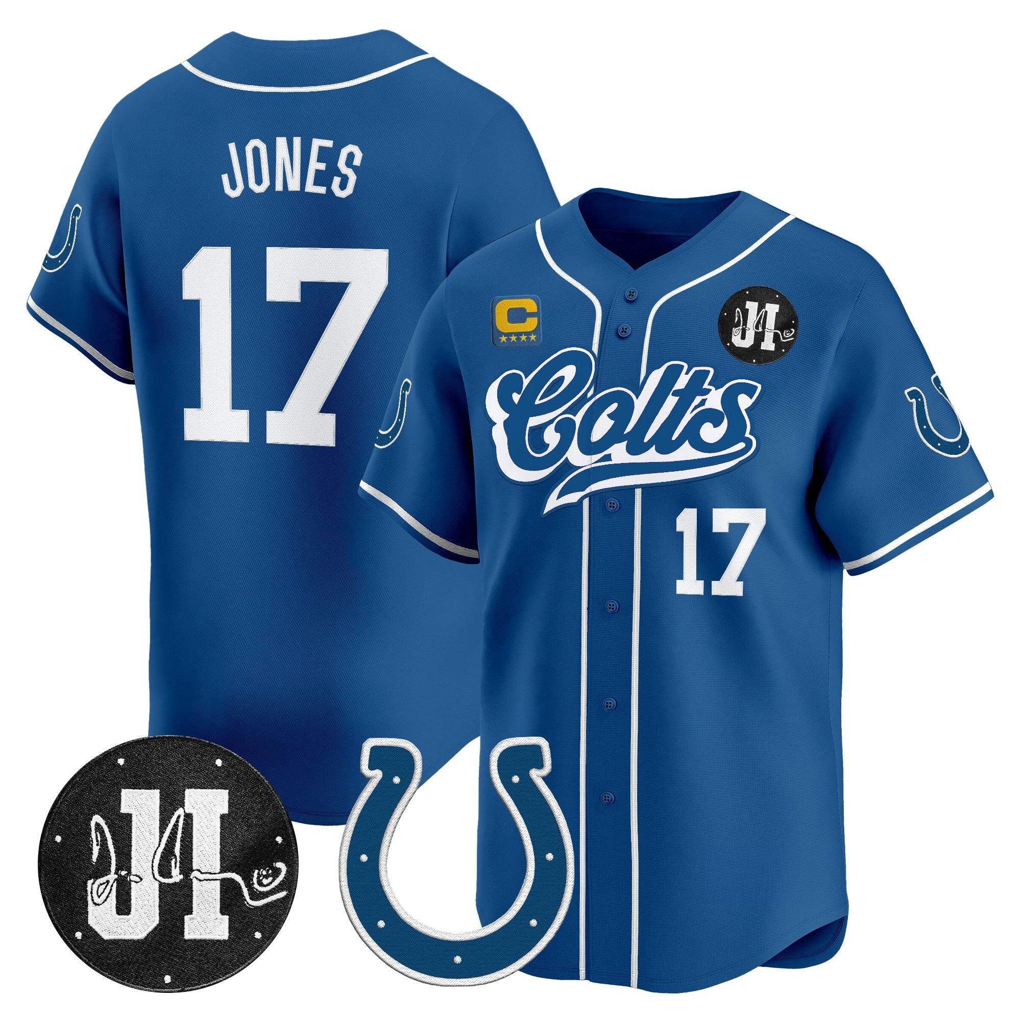 Men's Indianapolis Colts 2025 Jim Irsay Patch Vapor Baseball Jersey - All Stitched