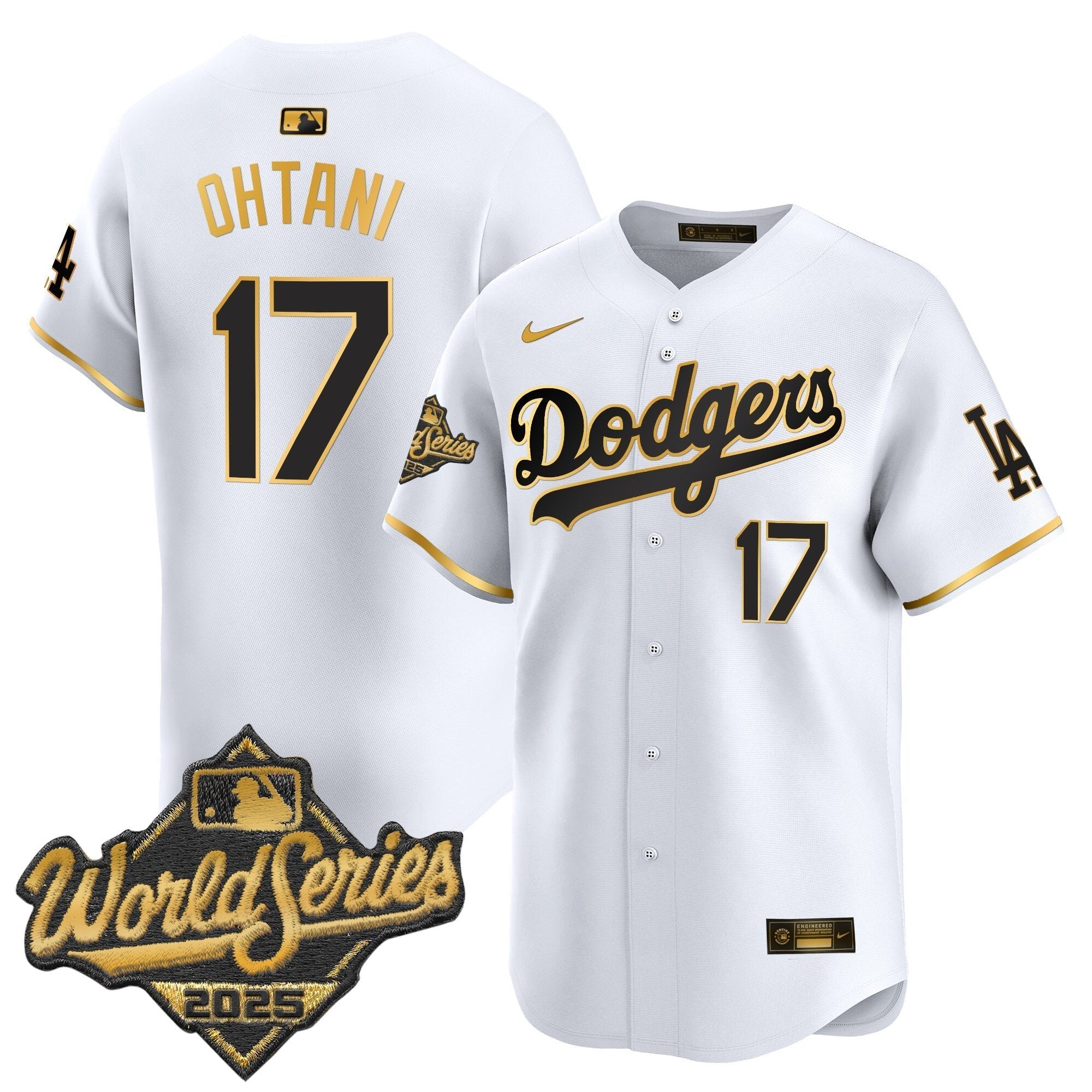 LAD 2025 World Series Gold Trim Vapor Premier Limited Jersey - Stitched