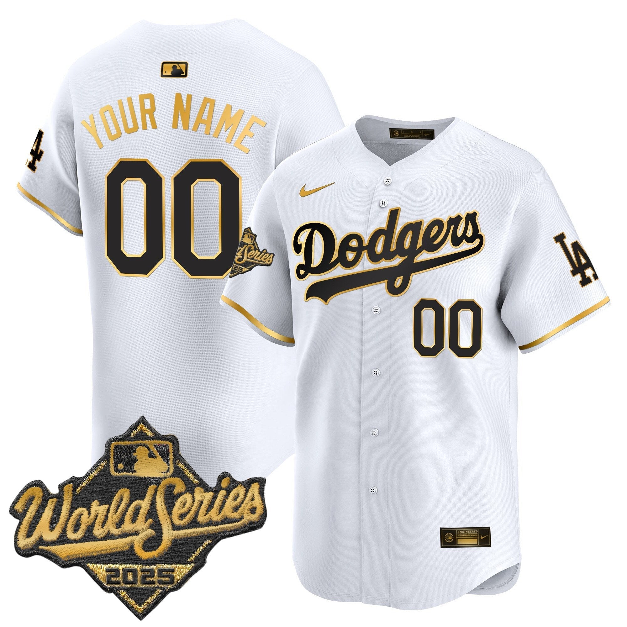 LAD 2025 World Series Gold Trim Vapor Premier Limited Custom Jersey - Stitched