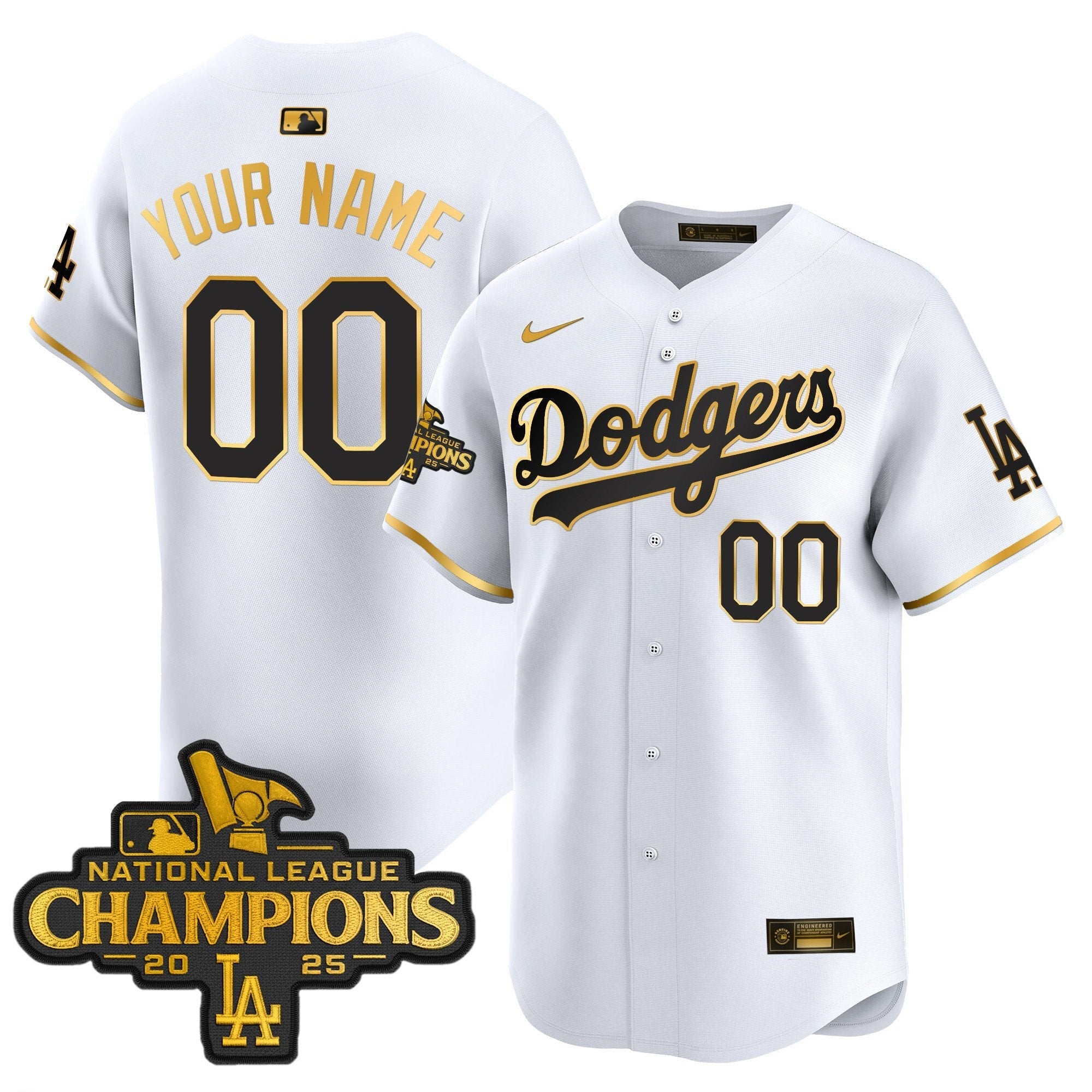 LAD 2025 National League Champions Vapor Premier Limited Custom Jersey - Stitched